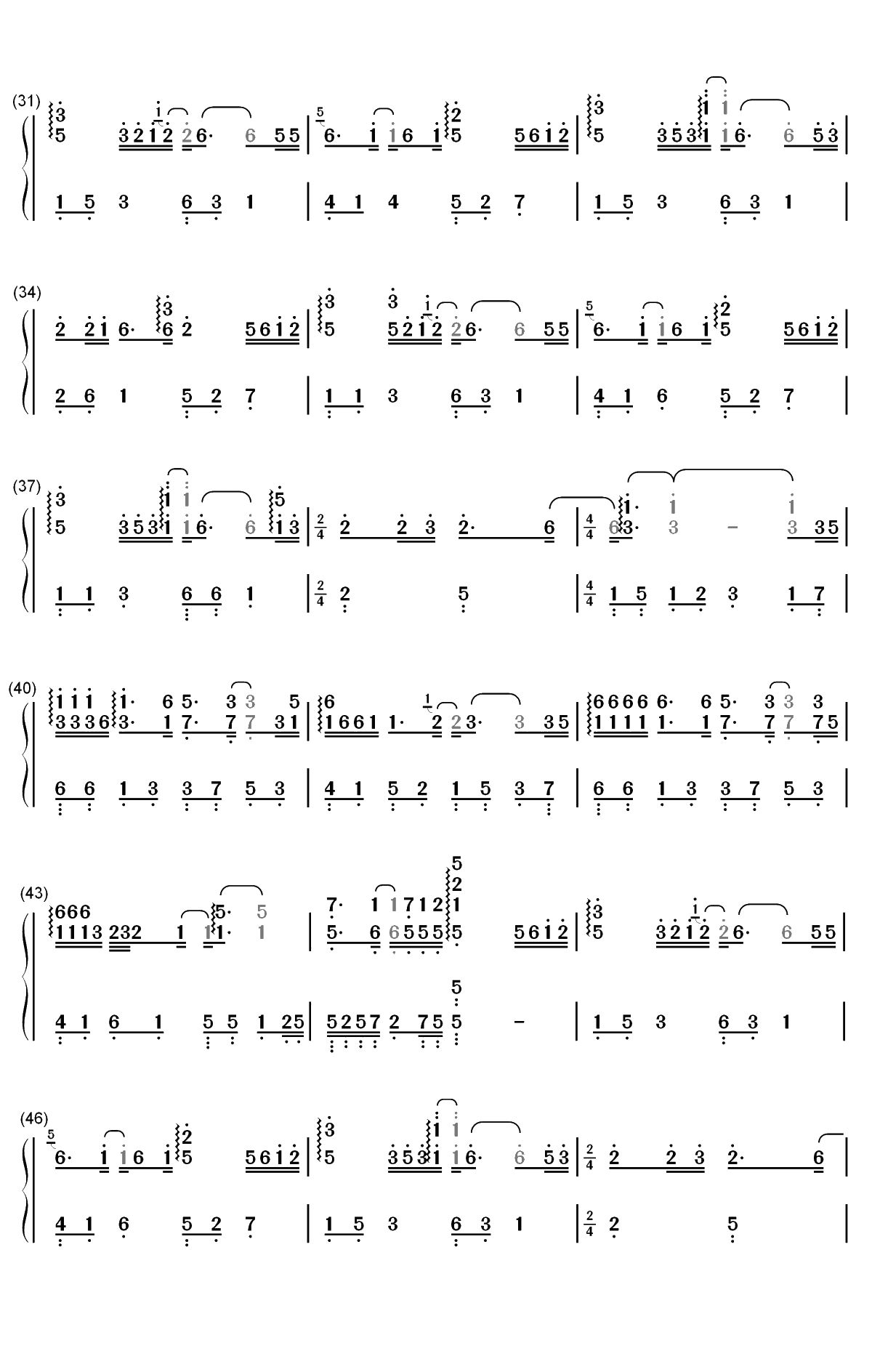 笑看风云-笑看风云主题曲双手简谱预览3