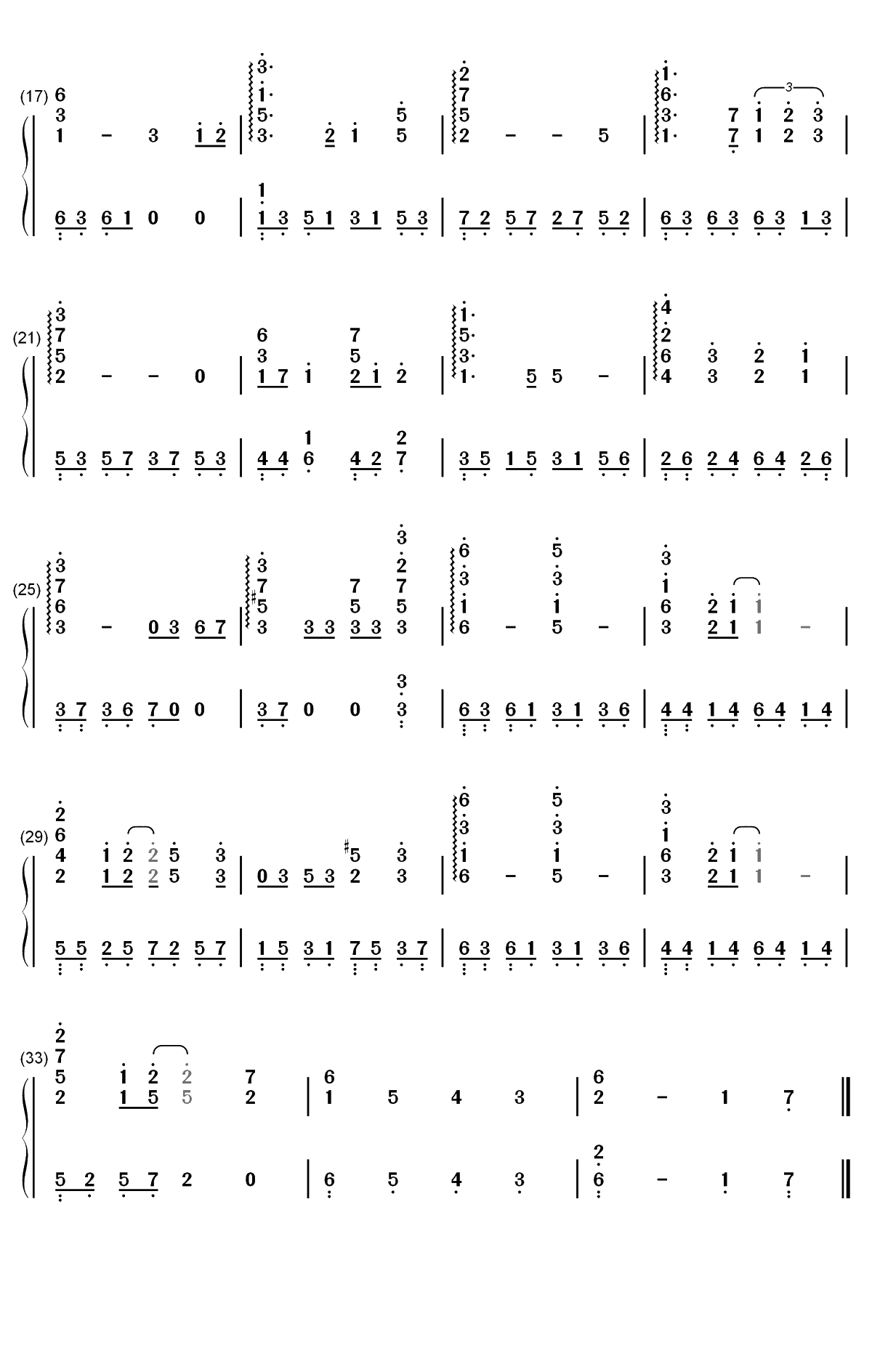 Confessions in the Moonlight-久石让双手简谱预览2