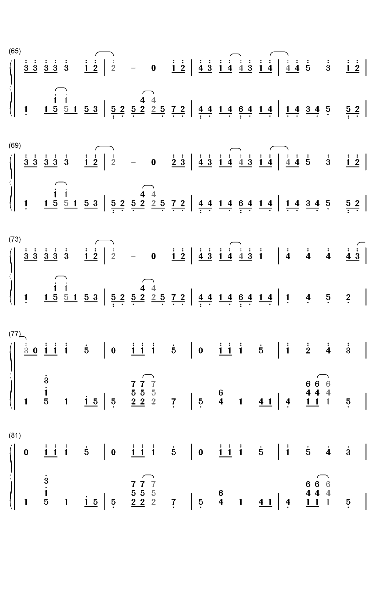 我的朋友-TFBOYS双手简谱预览4