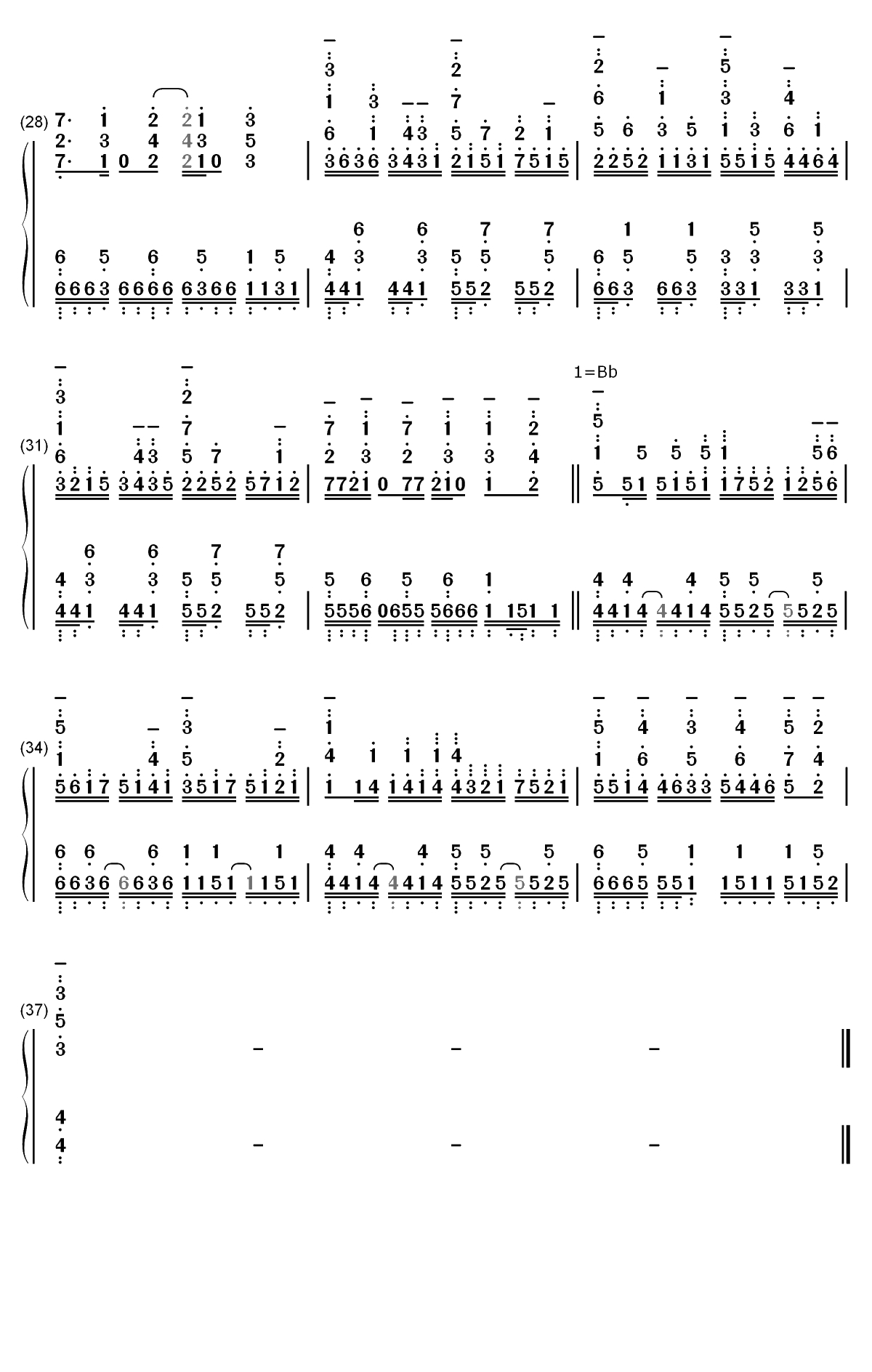 Chronos-食戟之灵神之皿 OP双手简谱预览3