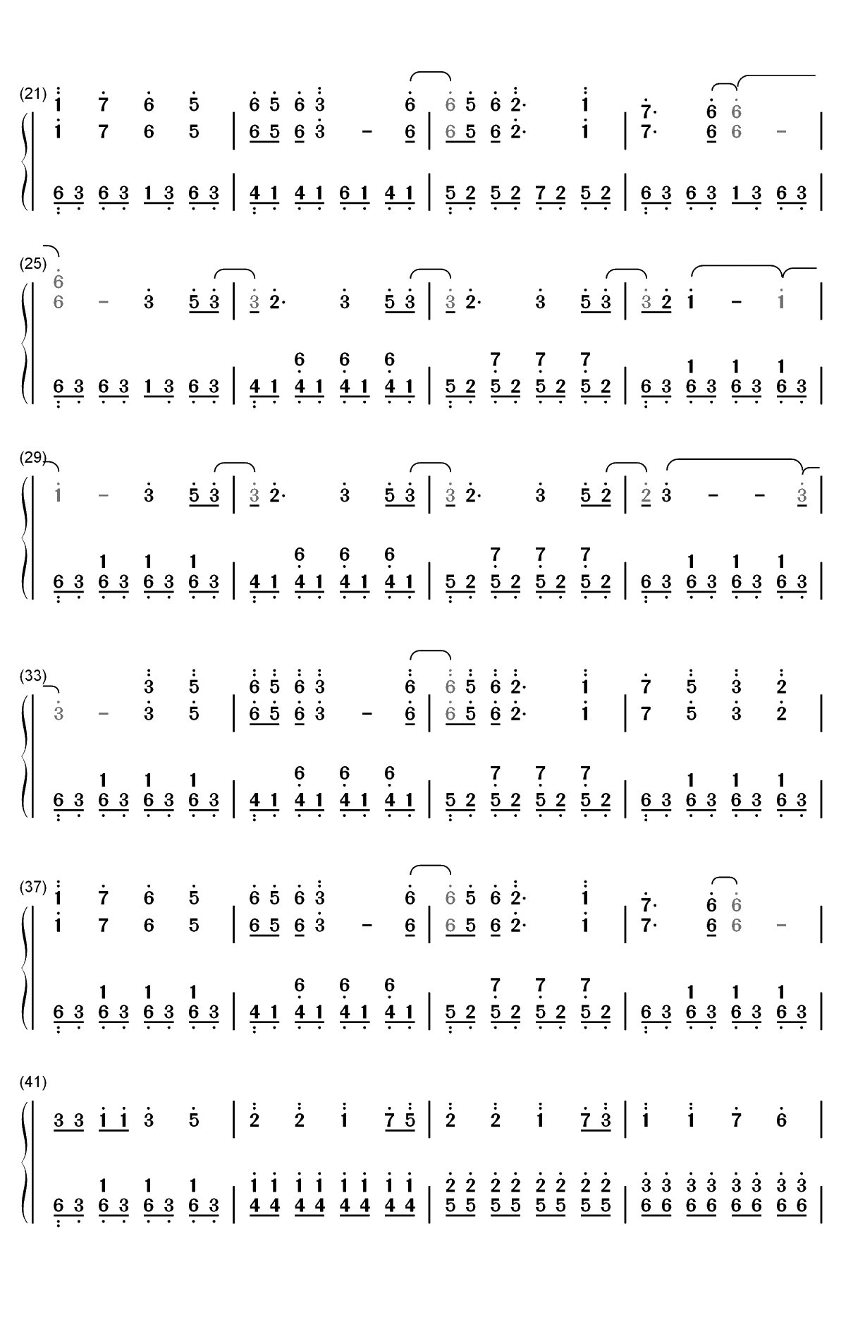 Illusionary Daytime-幻昼-完美钢琴版双手简谱预览2