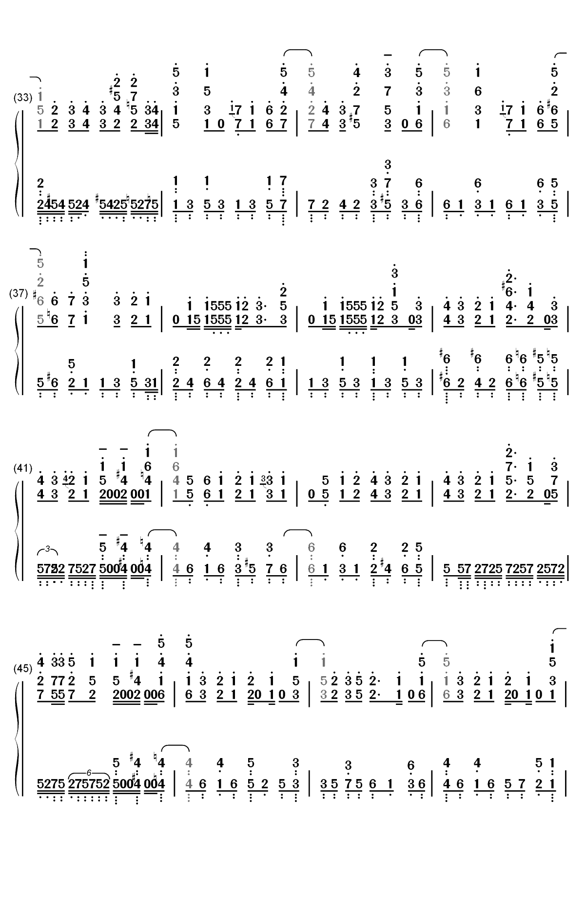 パパパ-喜欢本大爷的竟然就你一个OP双手简谱预览3