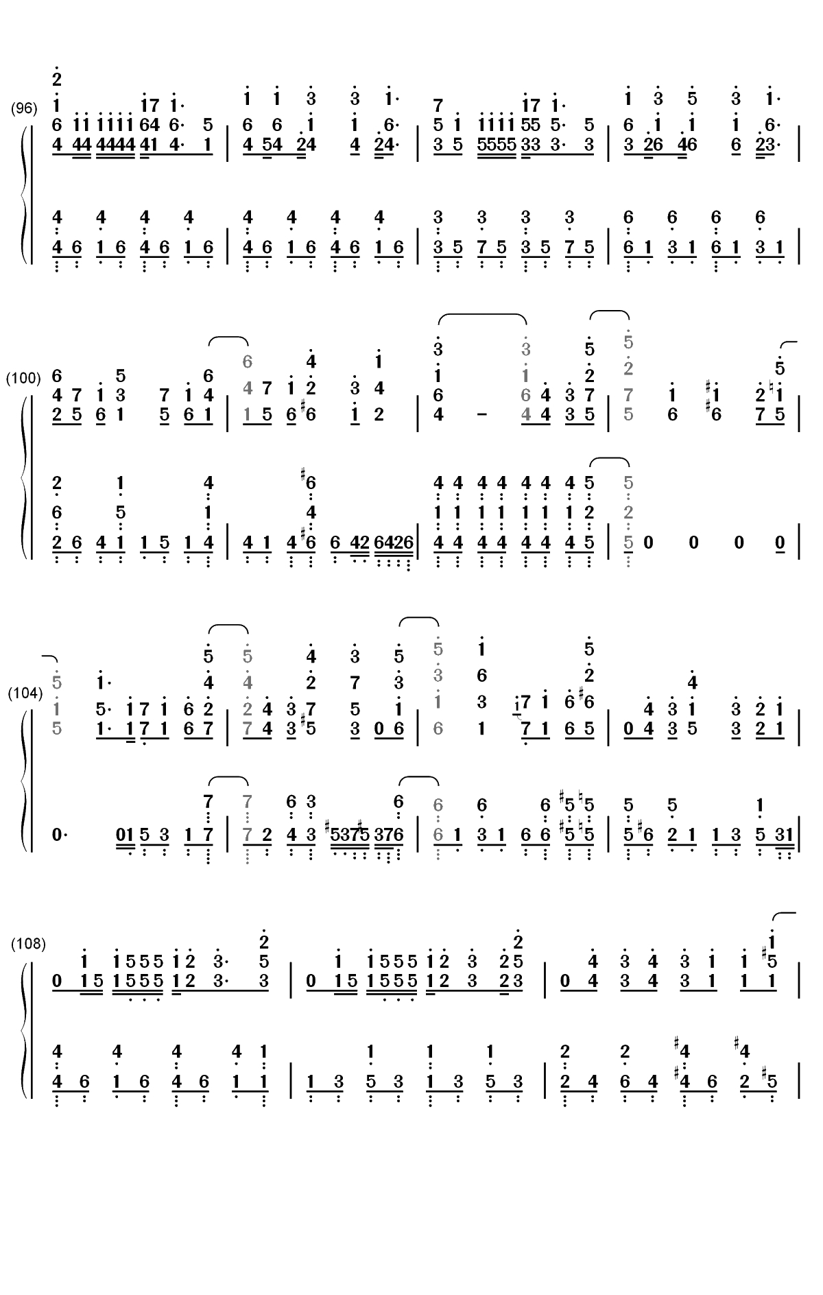 パパパ-喜欢本大爷的竟然就你一个OP双手简谱预览7