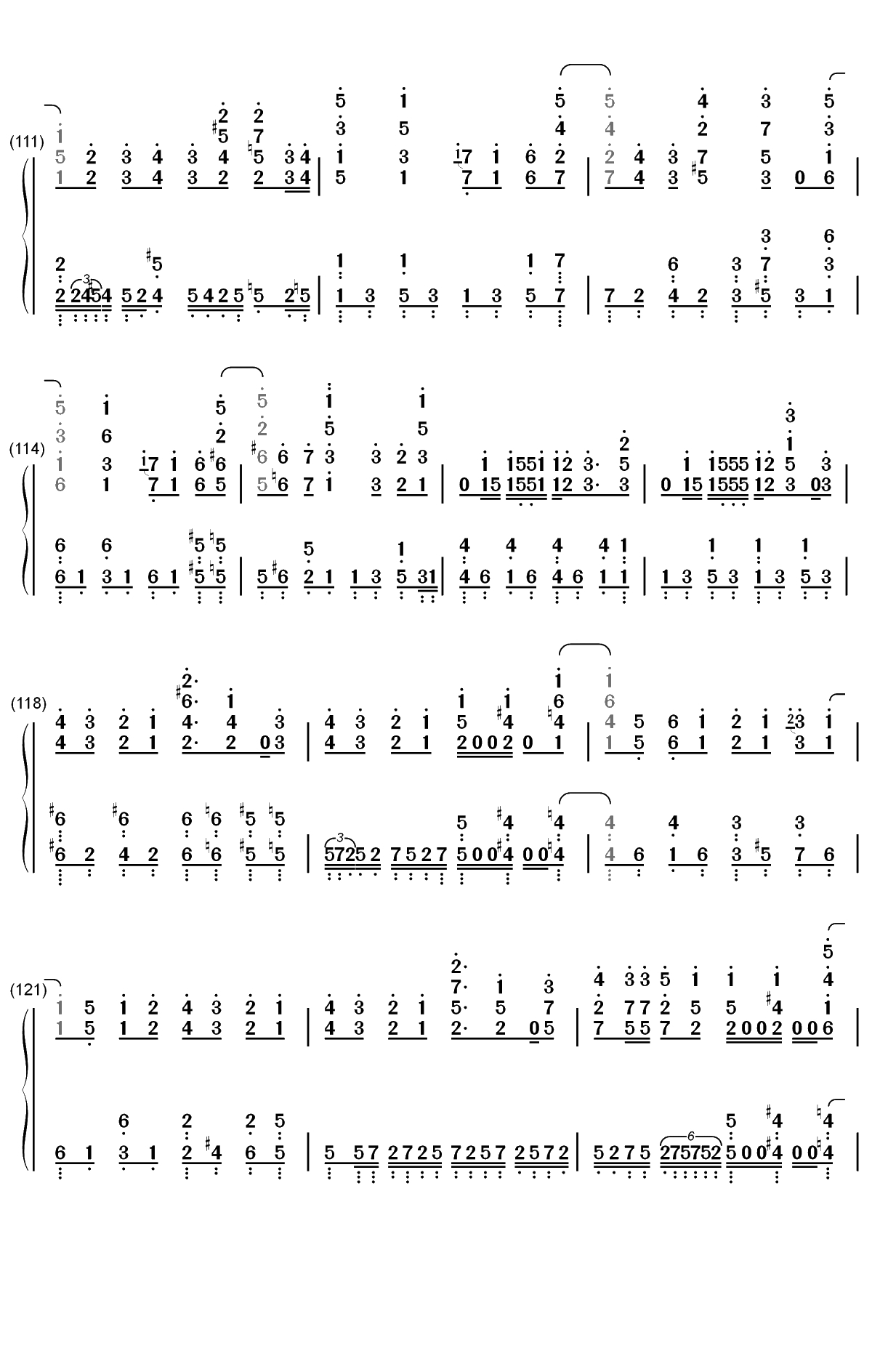 パパパ-喜欢本大爷的竟然就你一个OP双手简谱预览8