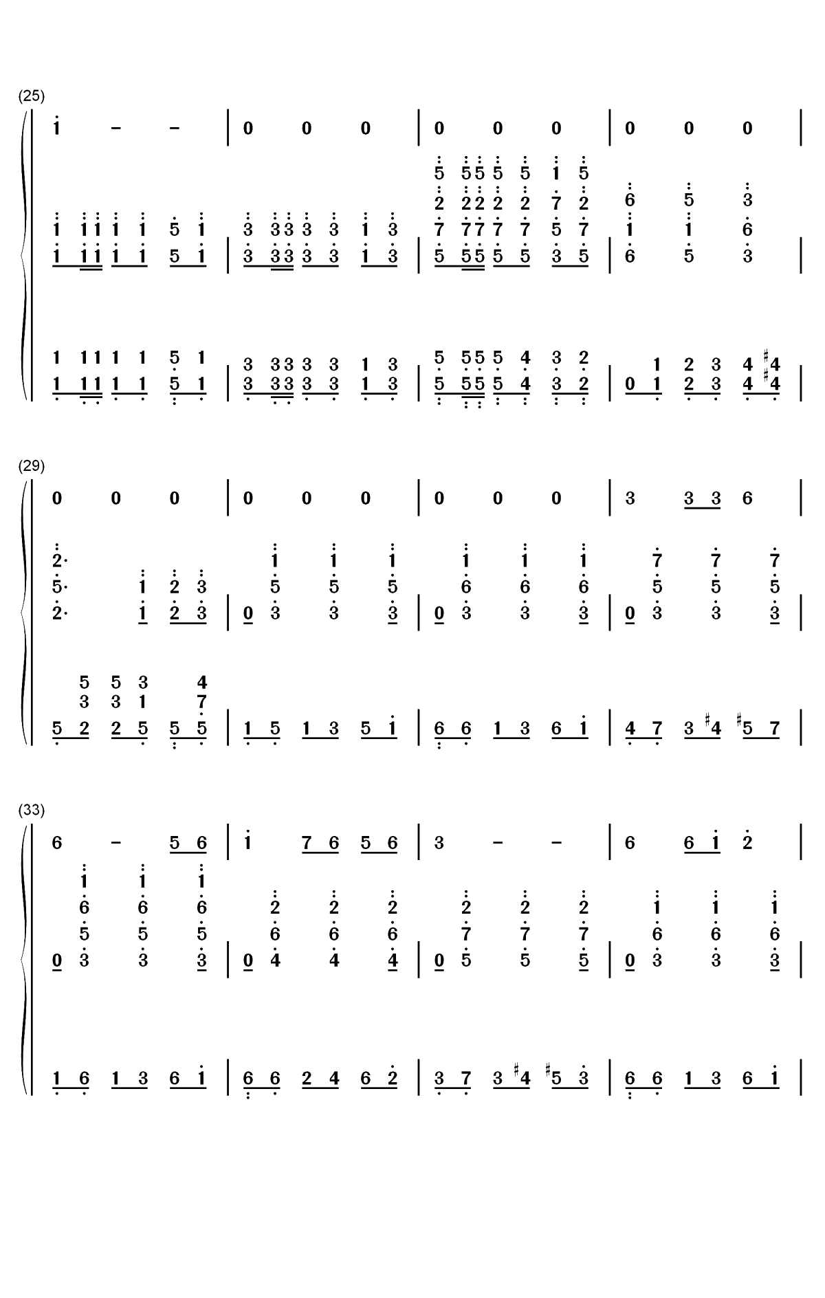 我爱祖国的蓝天-中国机长主题曲双手简谱预览3