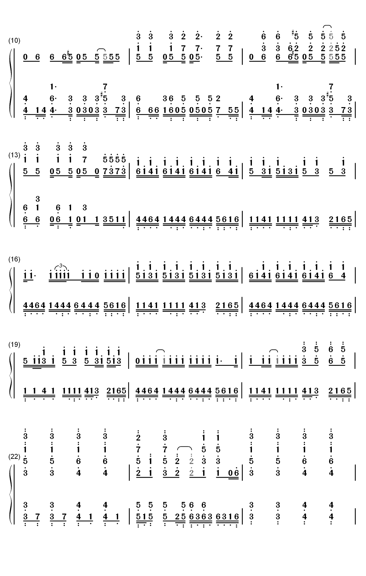 LIFE-石纪元OP双手简谱预览2