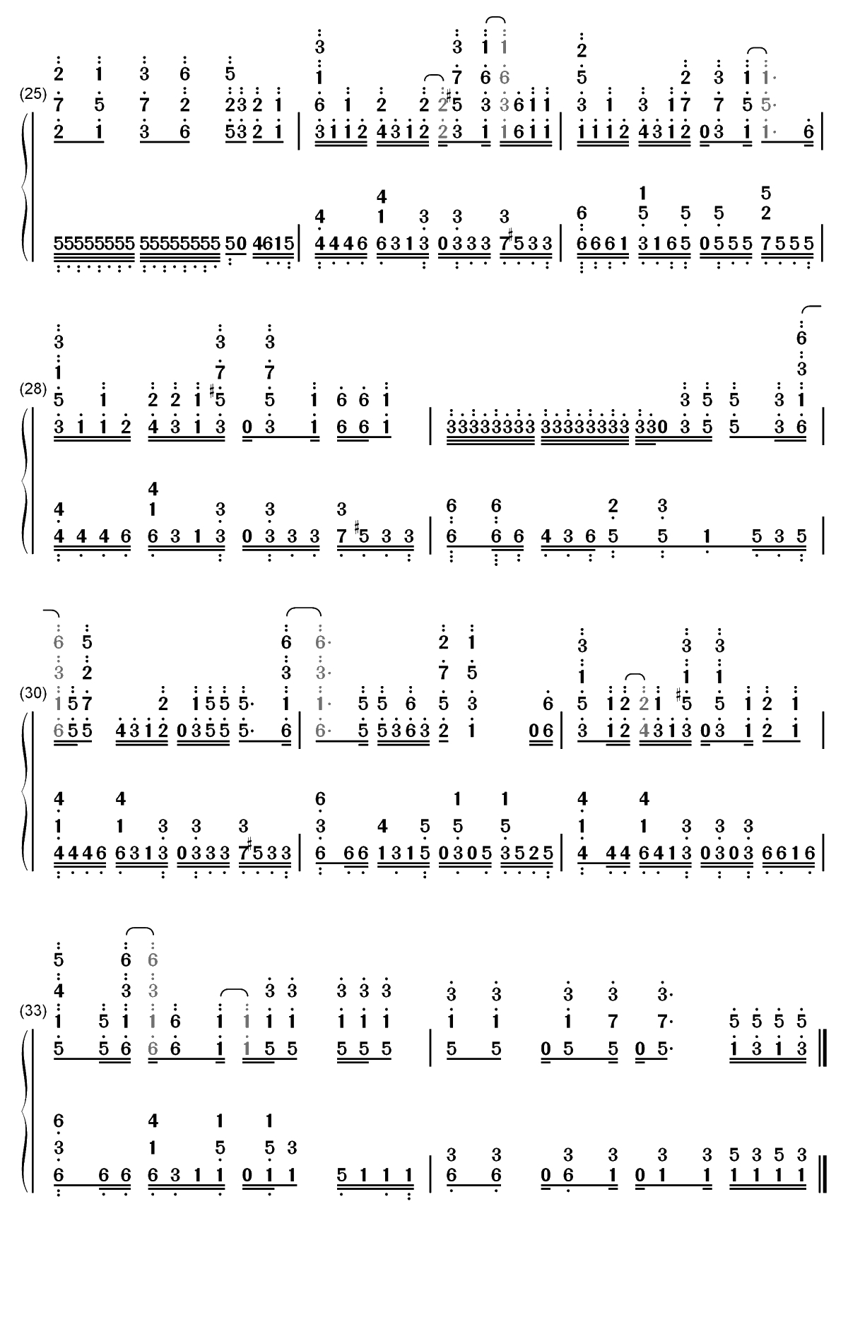 LIFE-石纪元OP双手简谱预览3