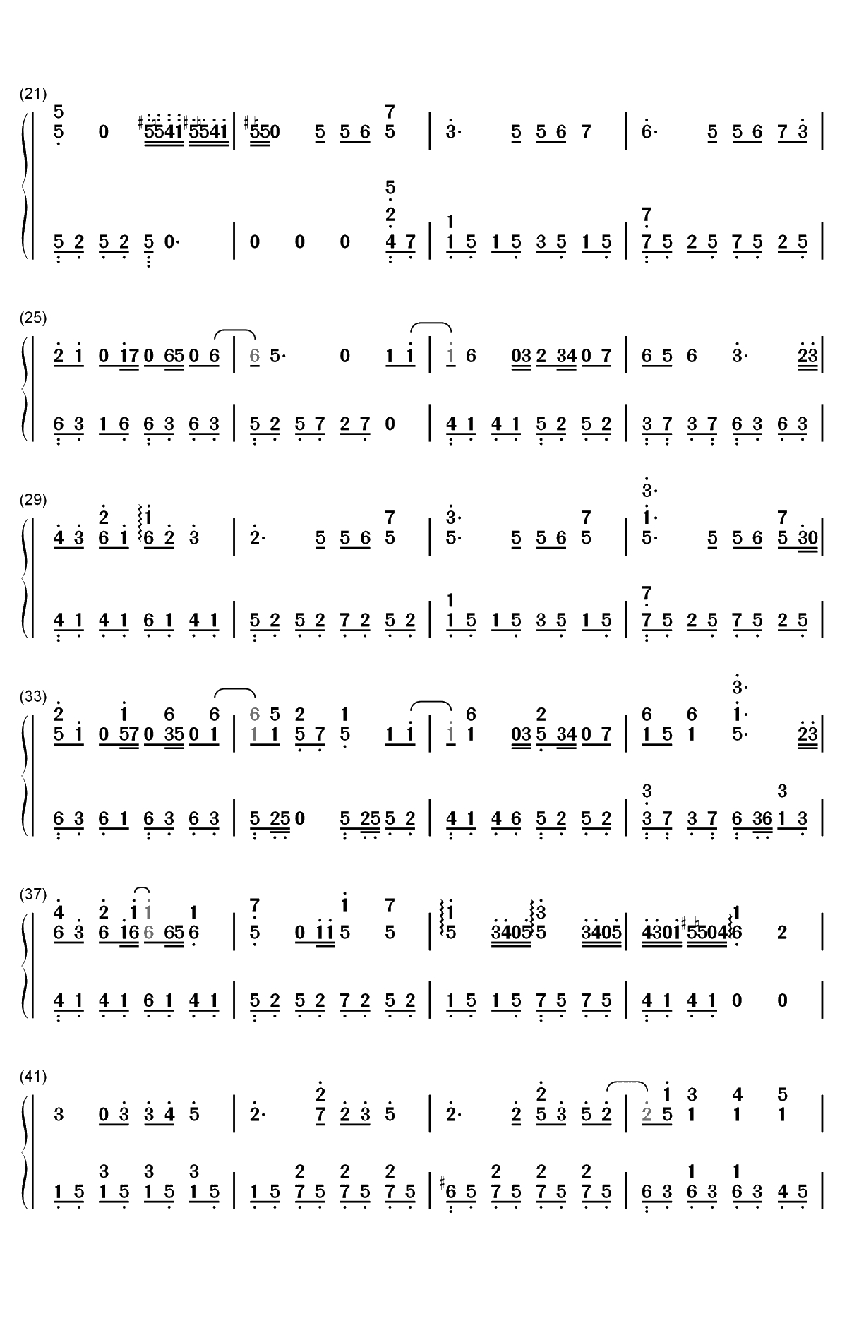 散场的拥抱-倪安东双手简谱预览2