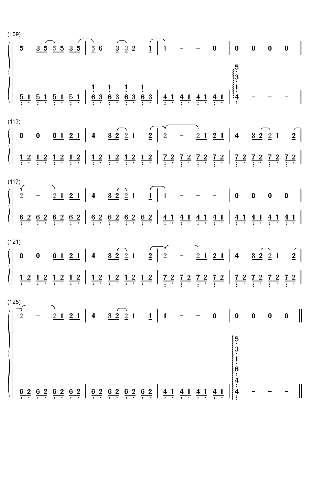 易碎的吻-王源双手简谱预览5