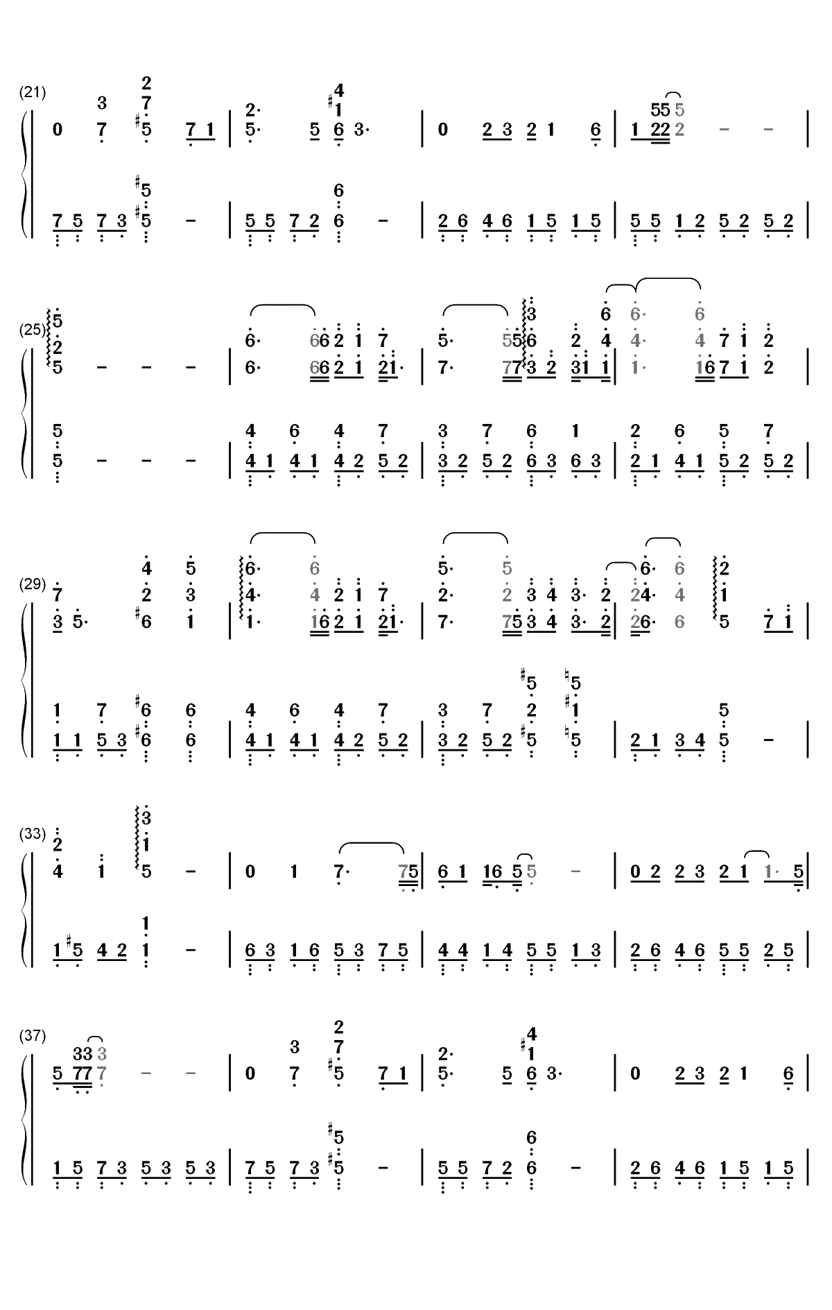 从无到有-创业时代片尾曲双手简谱预览2