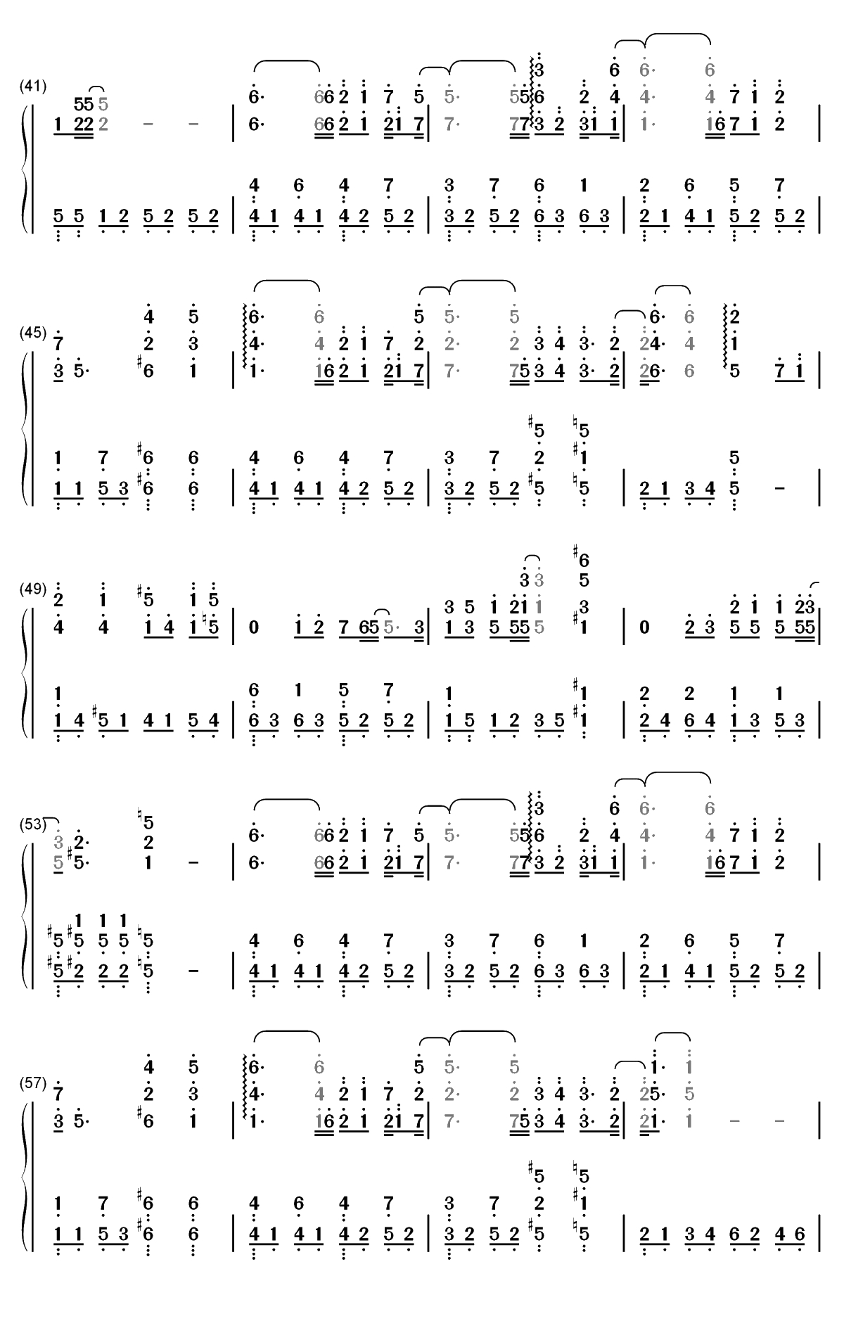 从无到有-创业时代片尾曲双手简谱预览3