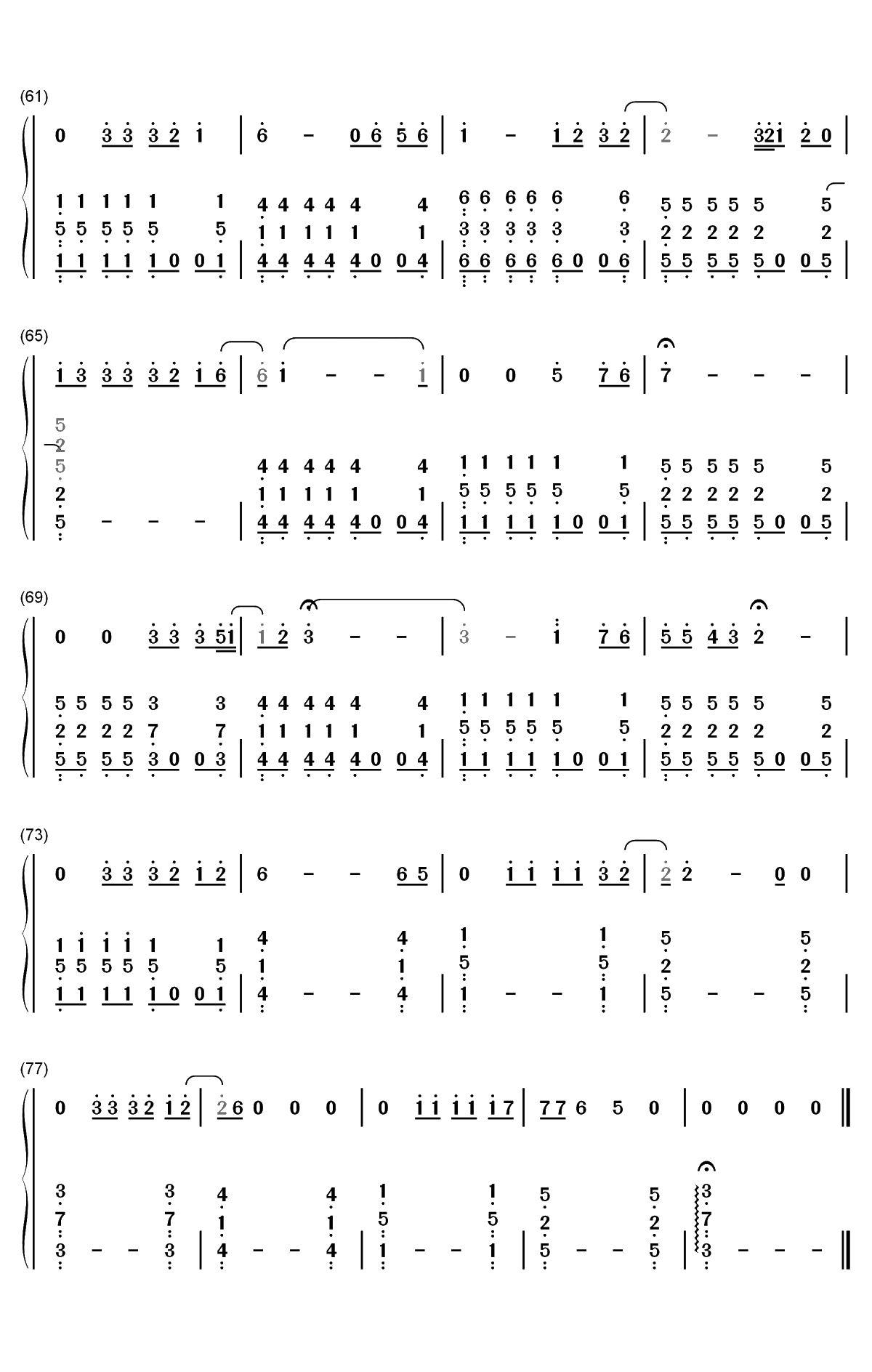 Wanted-OneRepublic双手简谱预览4