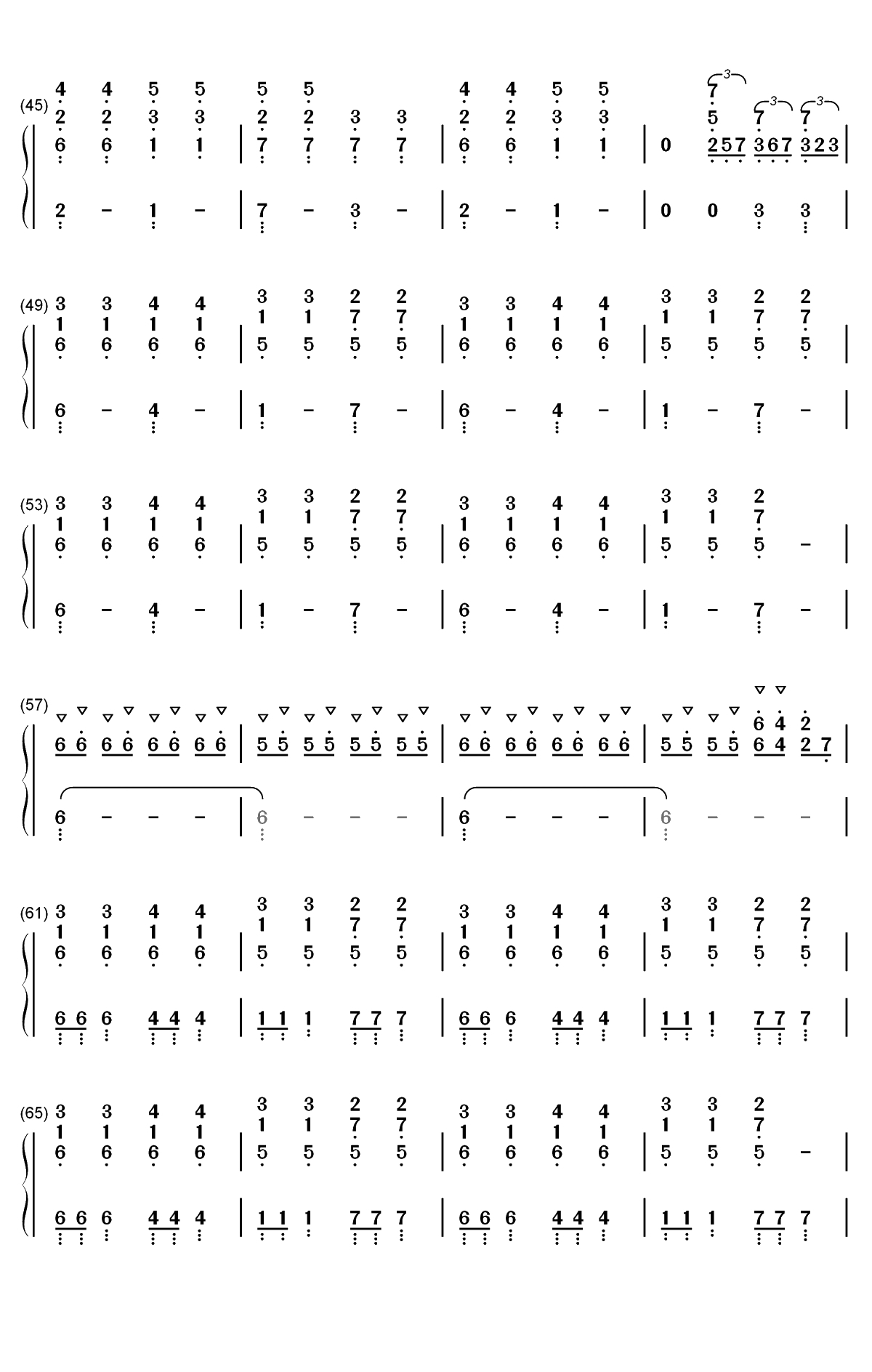 Lying Down-伴奏谱-Celine Dion双手简谱预览3