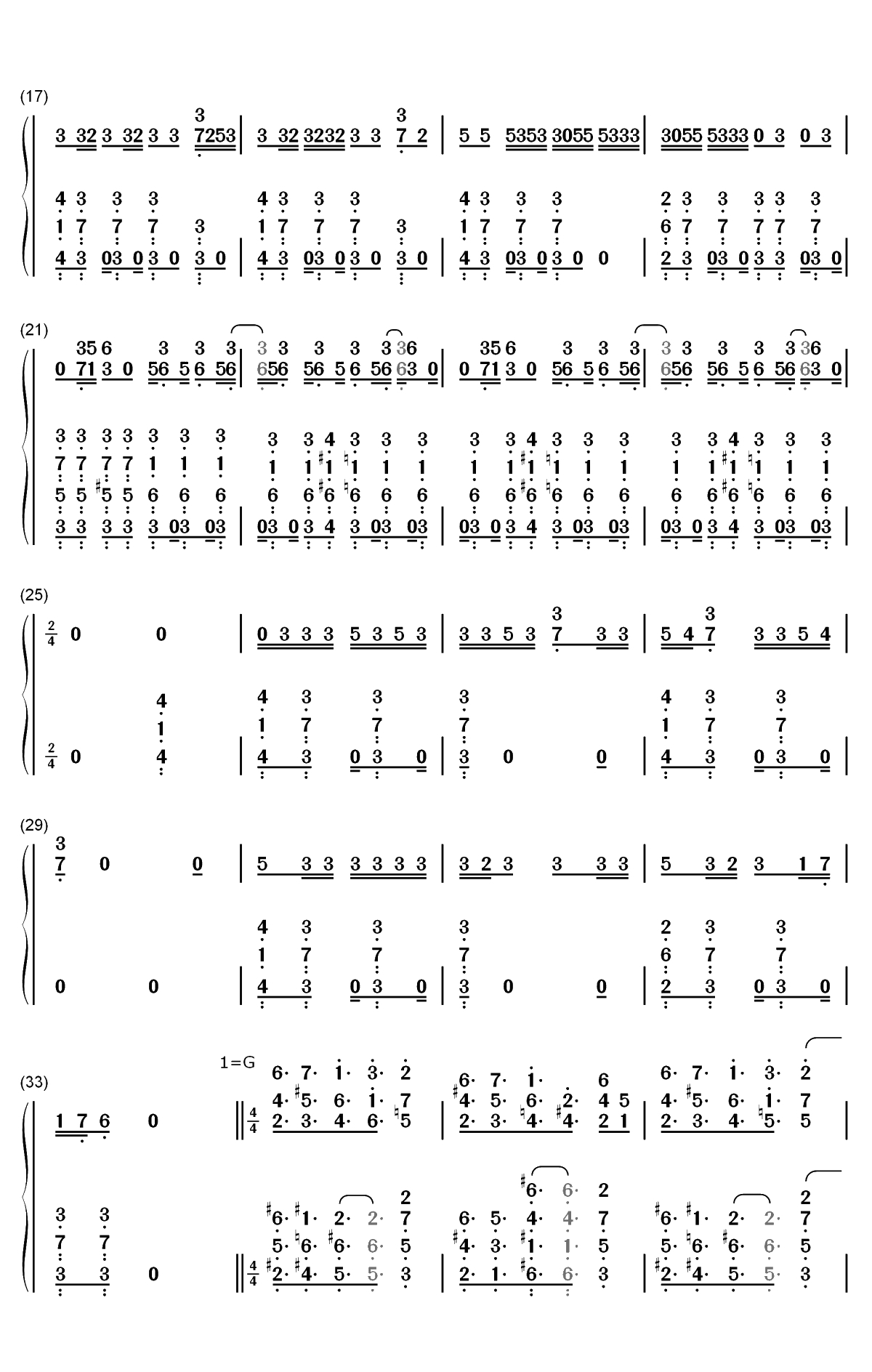 Chicken Noodle Soup-J-Hope双手简谱预览2