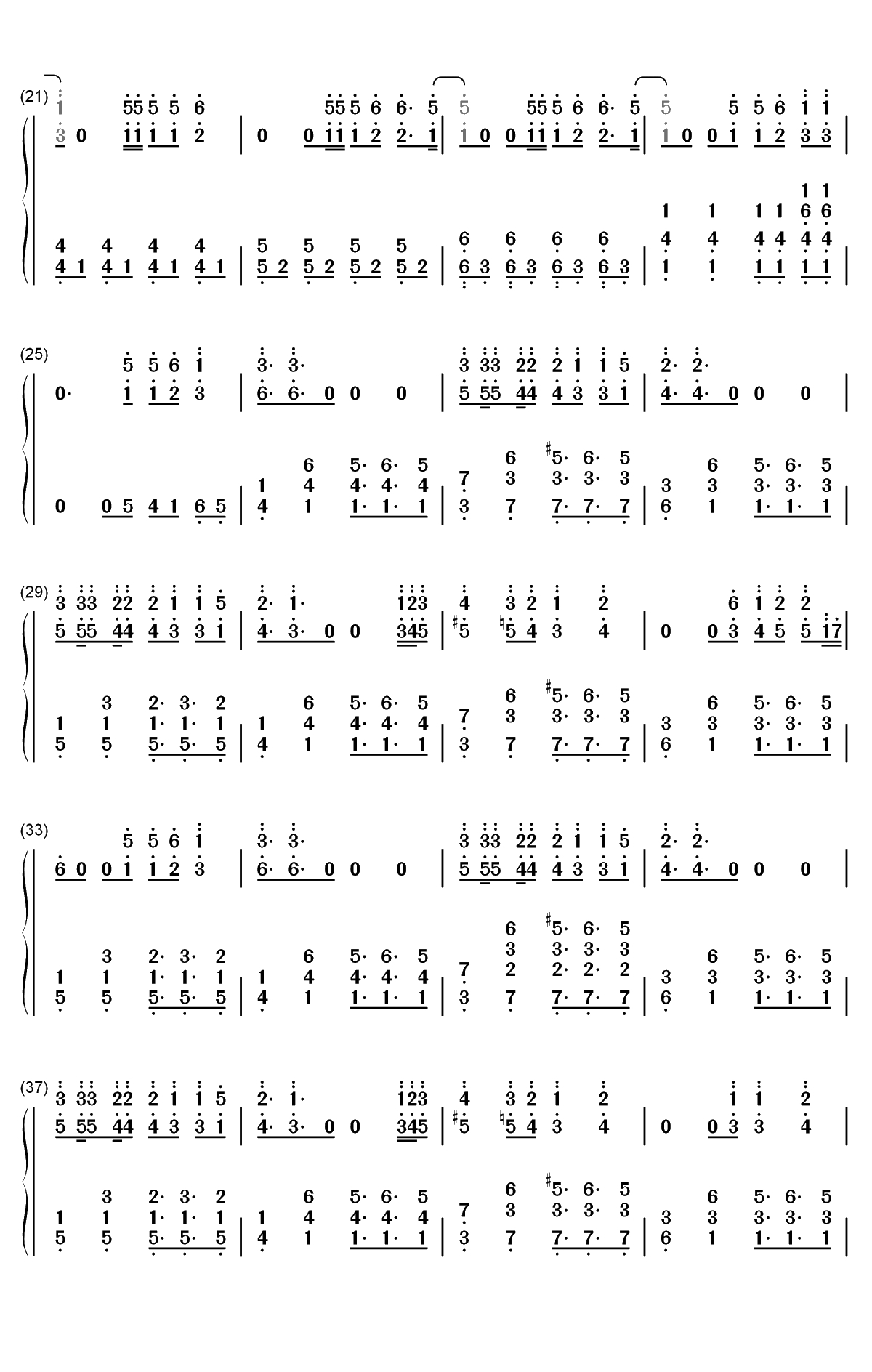 Feel Special-TWICE双手简谱预览2