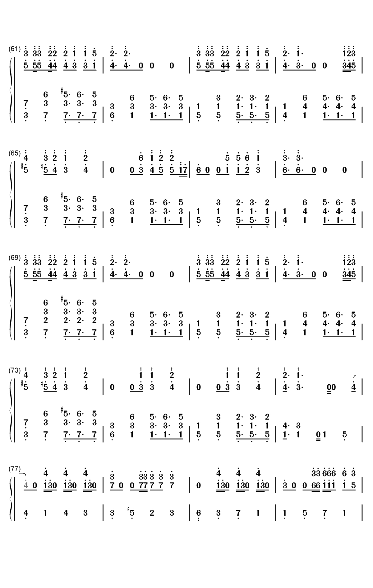 Feel Special-TWICE双手简谱预览4