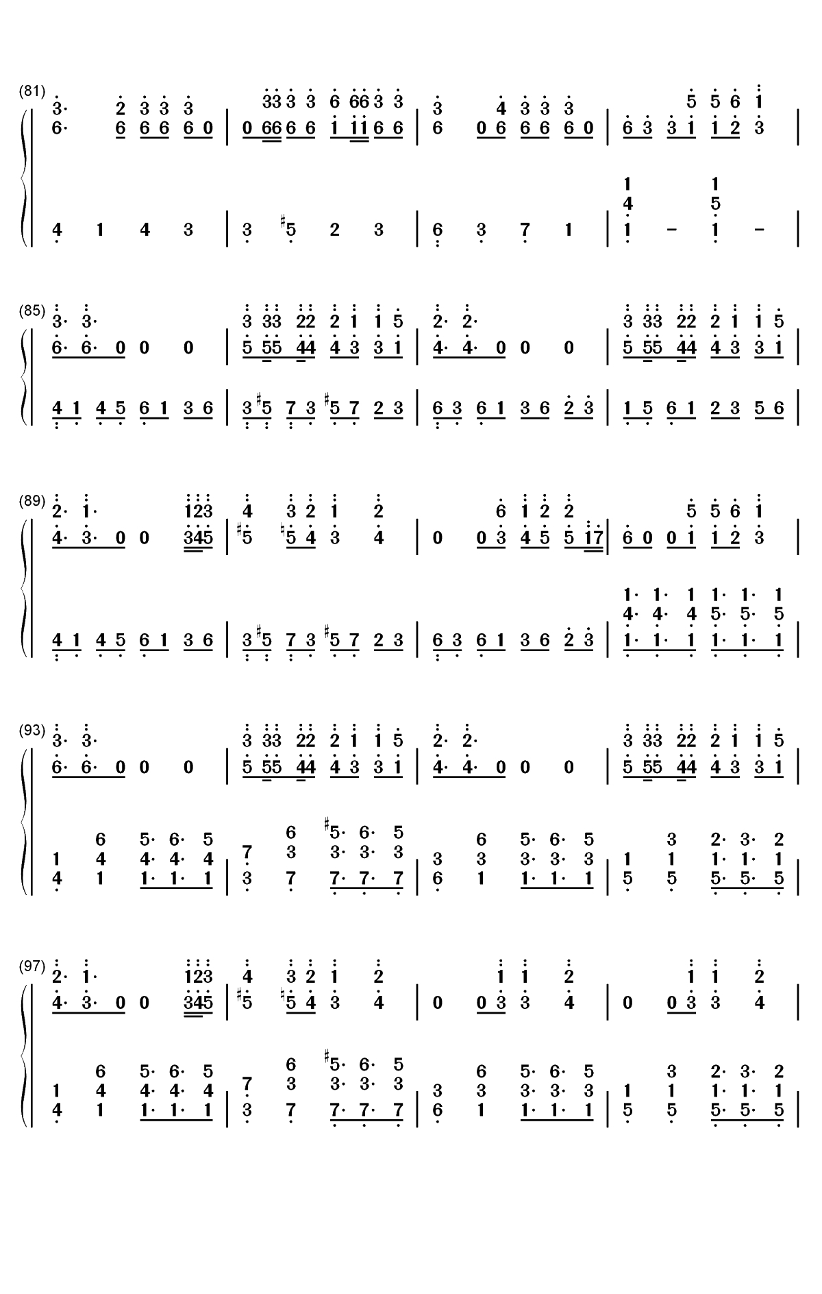 Feel Special-TWICE双手简谱预览5