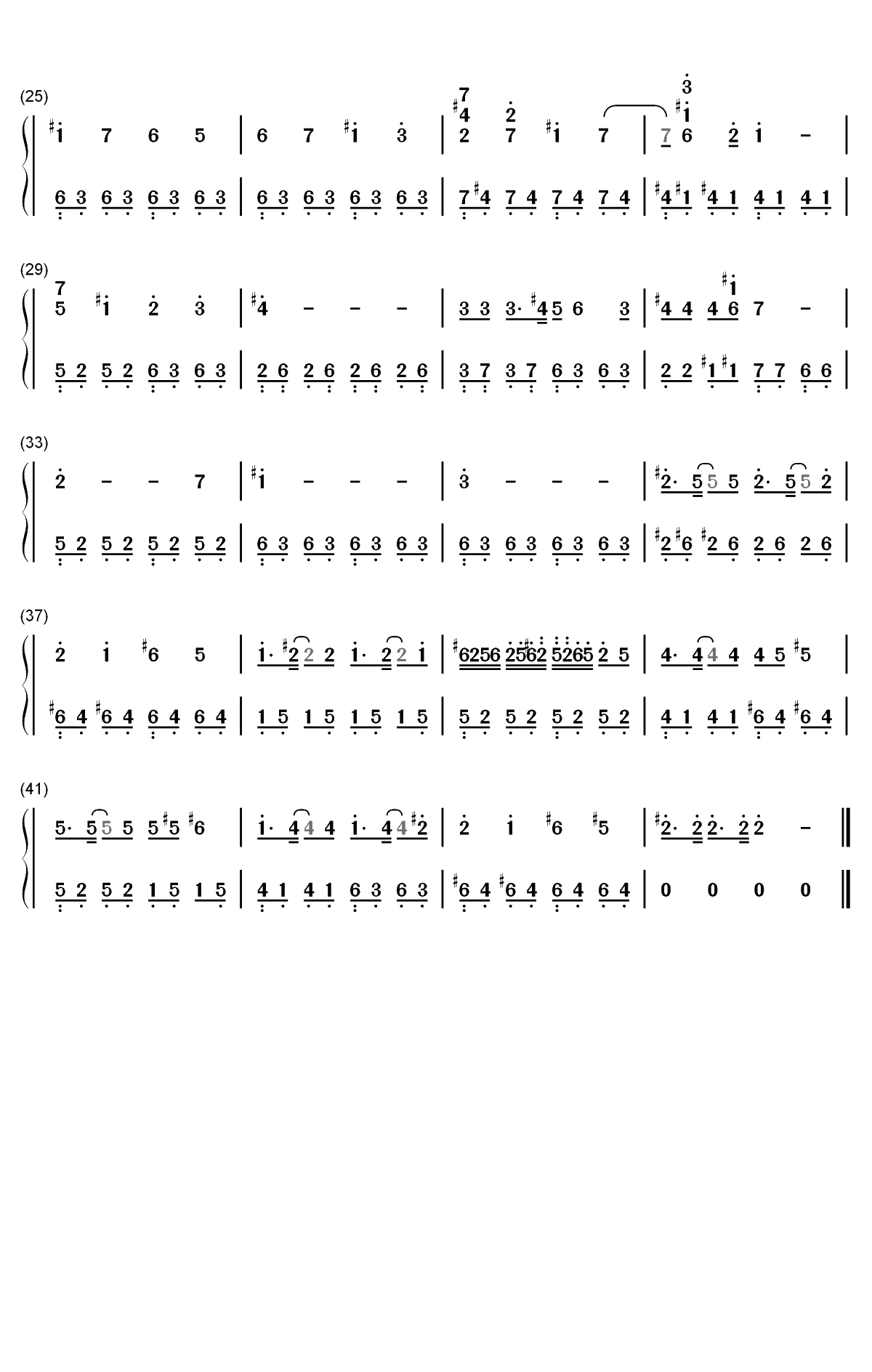 Night Walk-节奏天国BGM双手简谱预览2