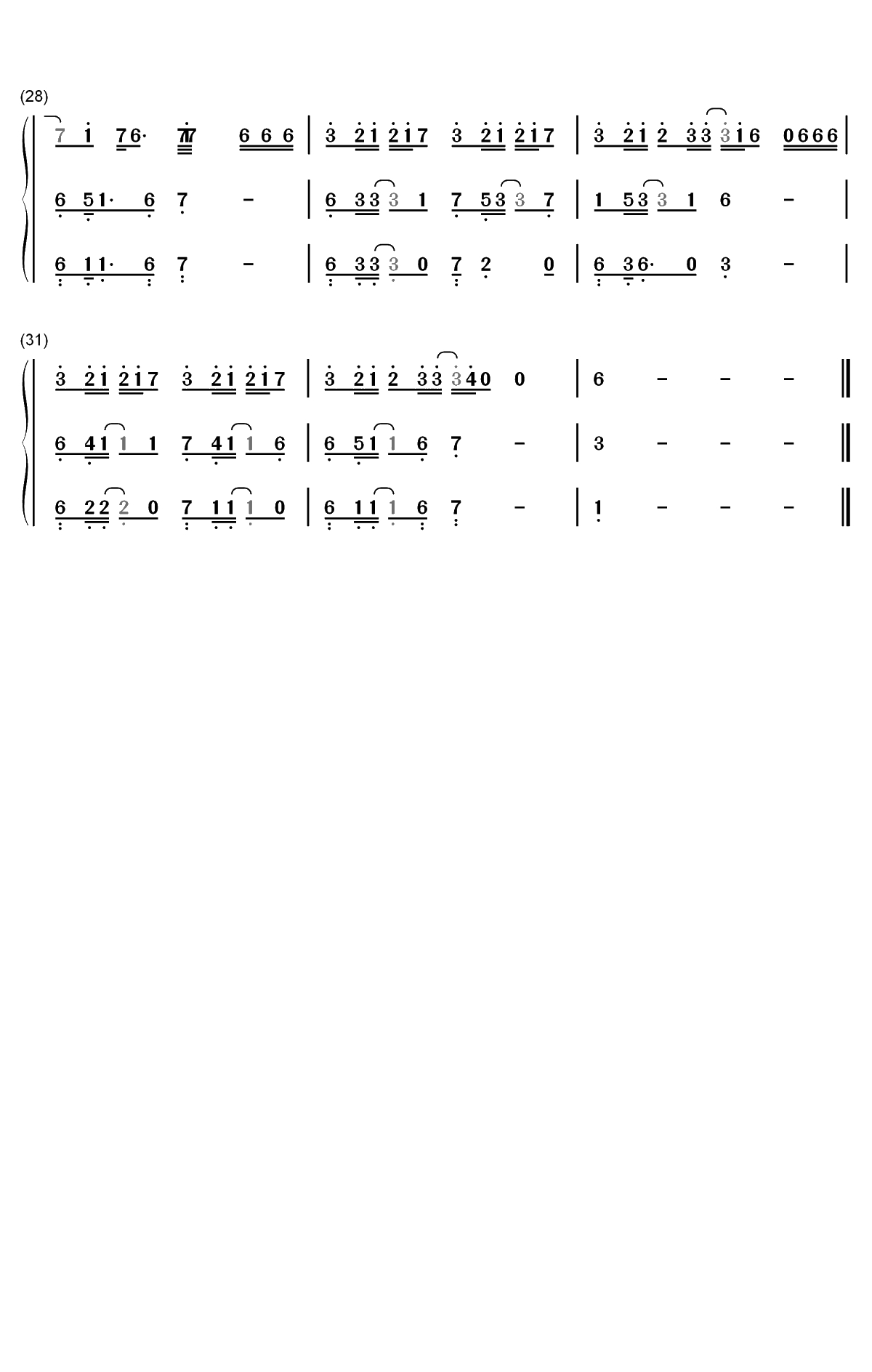 Take What You Want双手简谱预览3