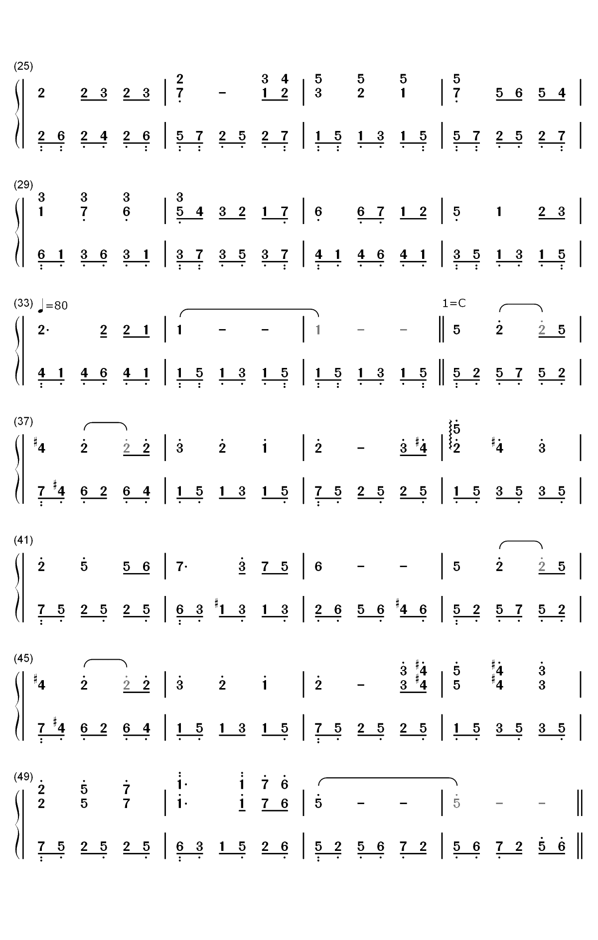 千与千寻BGM串烧双手简谱预览2