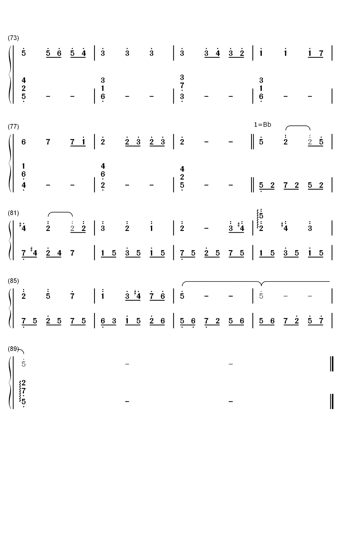 千与千寻BGM串烧双手简谱预览4