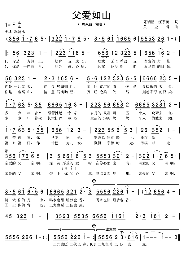 父爱如山（张瑞星词 黄金钢曲）(1)_原文件名：父爱如山1.gif