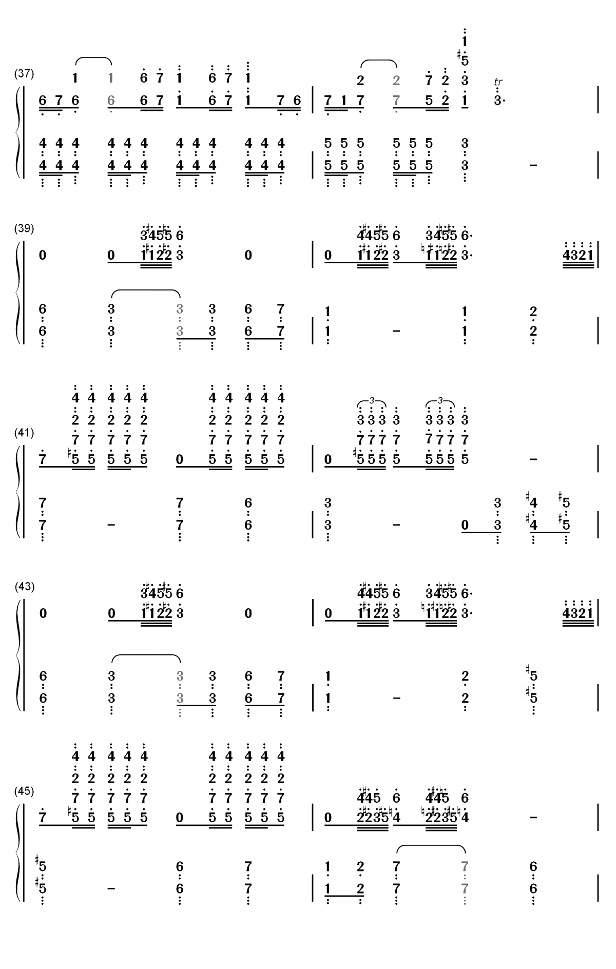 钢铁洪流进行曲-难度版双手简谱预览4