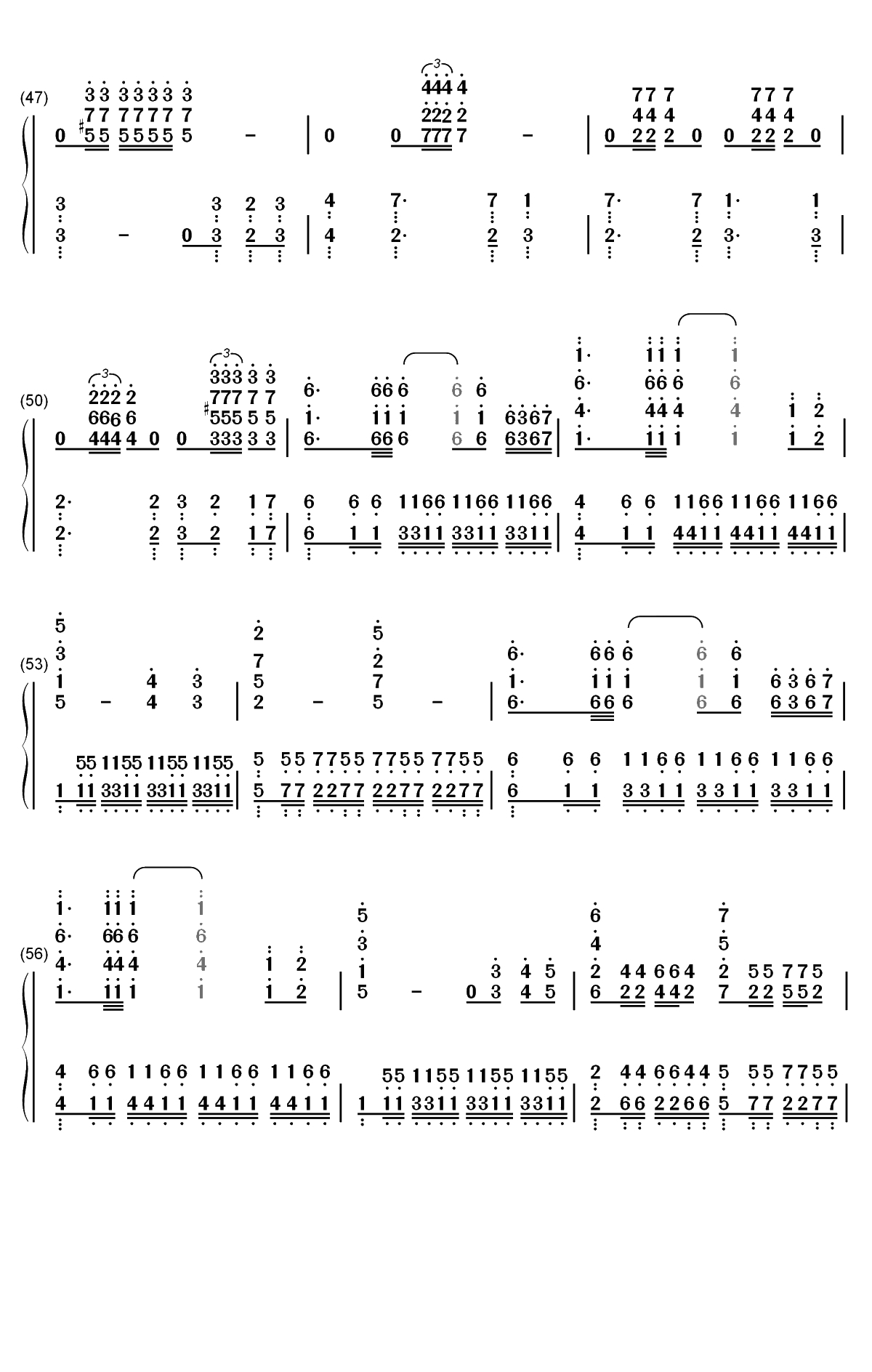 钢铁洪流进行曲-难度版双手简谱预览5