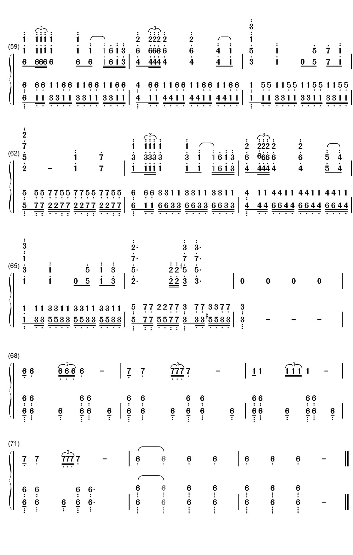 钢铁洪流进行曲-难度版双手简谱预览6