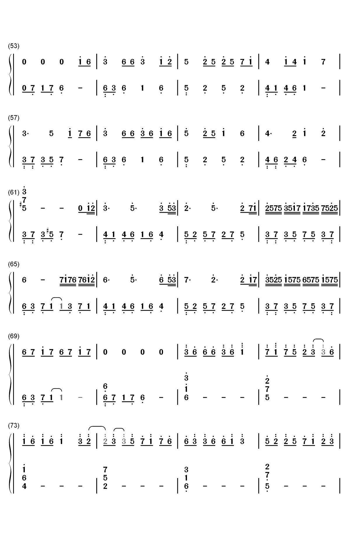 一米阳光-原创钢琴曲双手简谱预览3