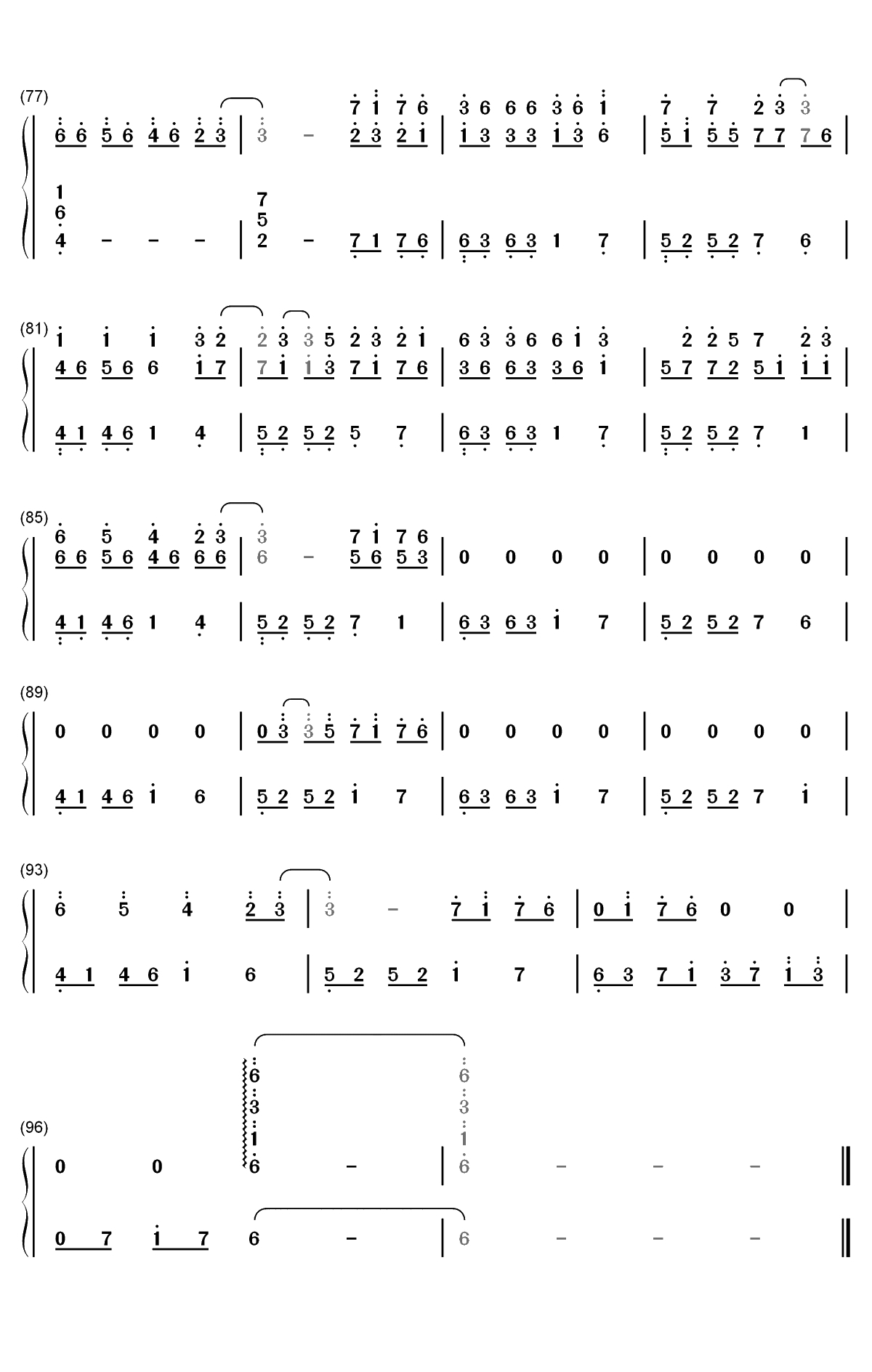一米阳光-原创钢琴曲双手简谱预览4