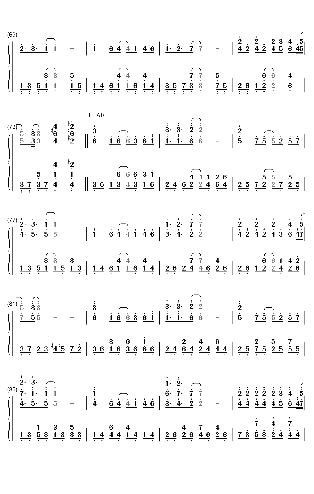 小可爱-我的小可爱今天有没有乖-抖音热歌双手简谱预览4