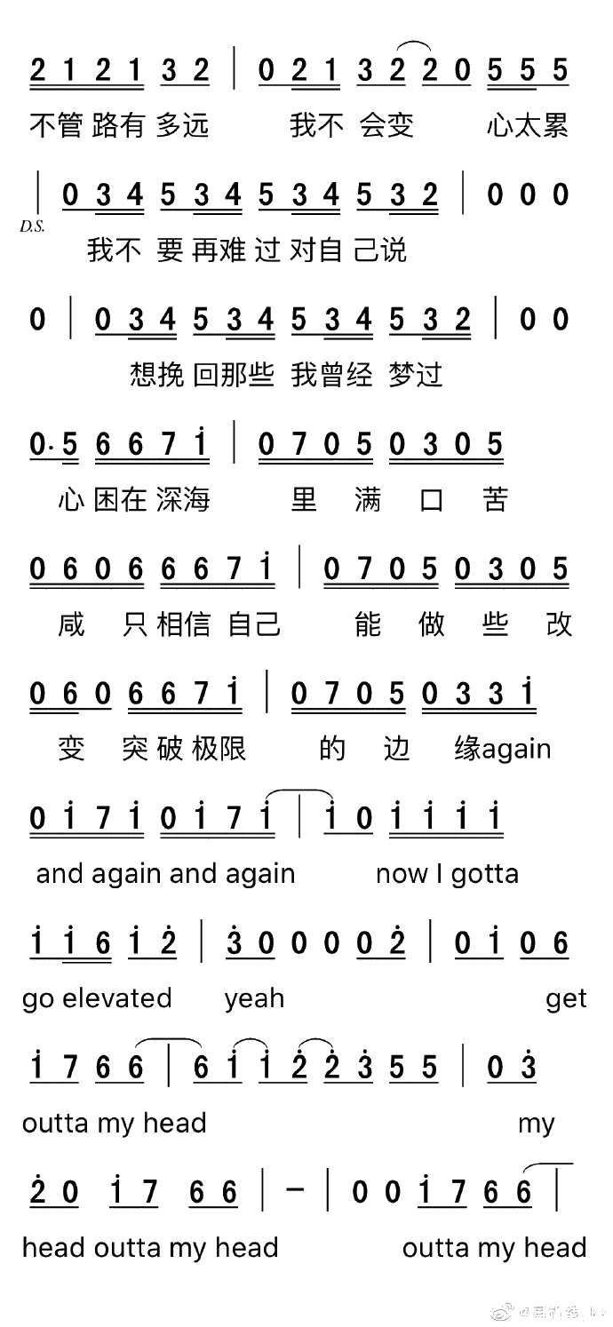 get outta of my head简谱-林彦俊演唱-耳机线_kk曲谱3