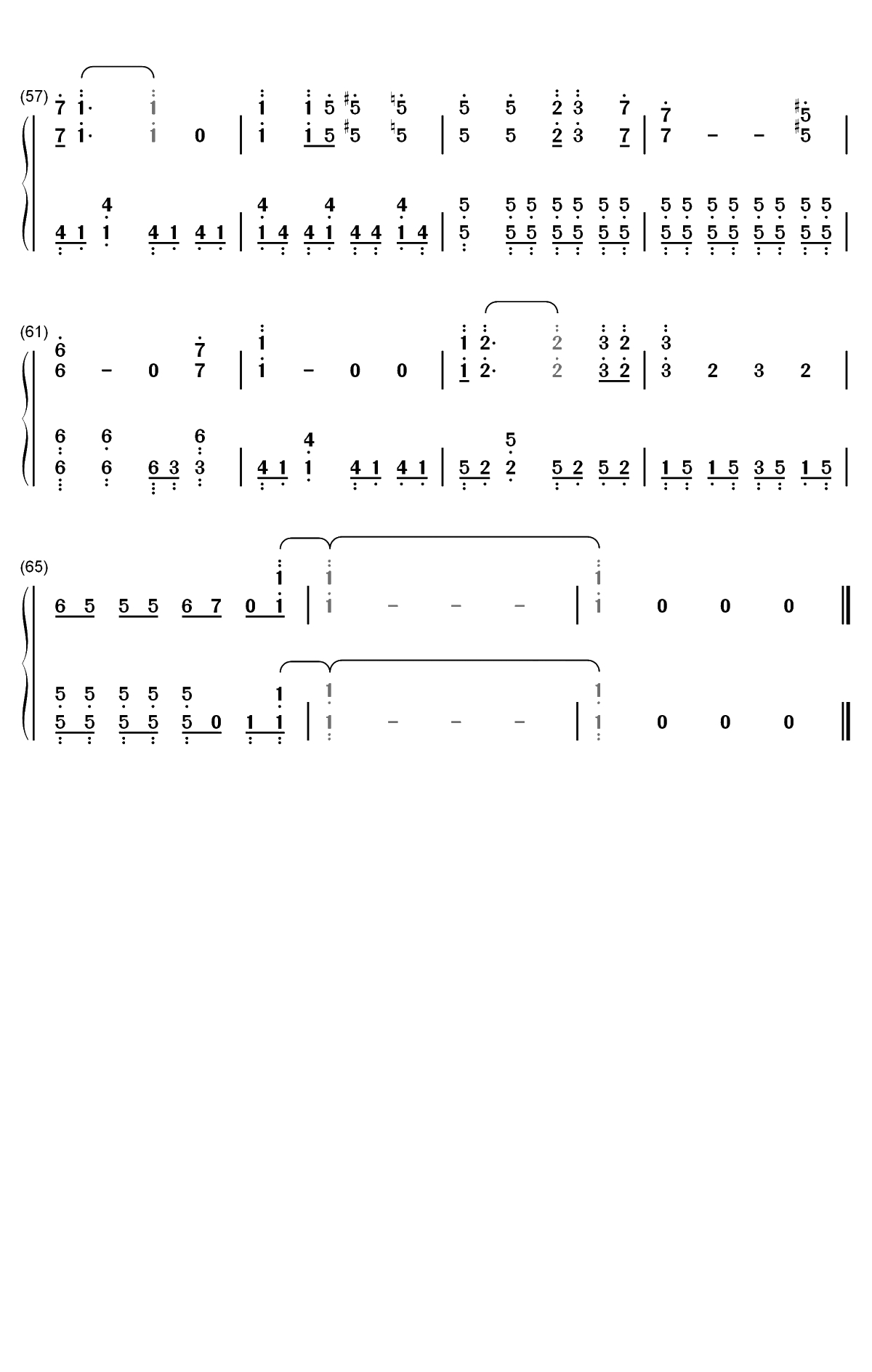 航海の唄-我的英雄学院第四季ED双手简谱预览4