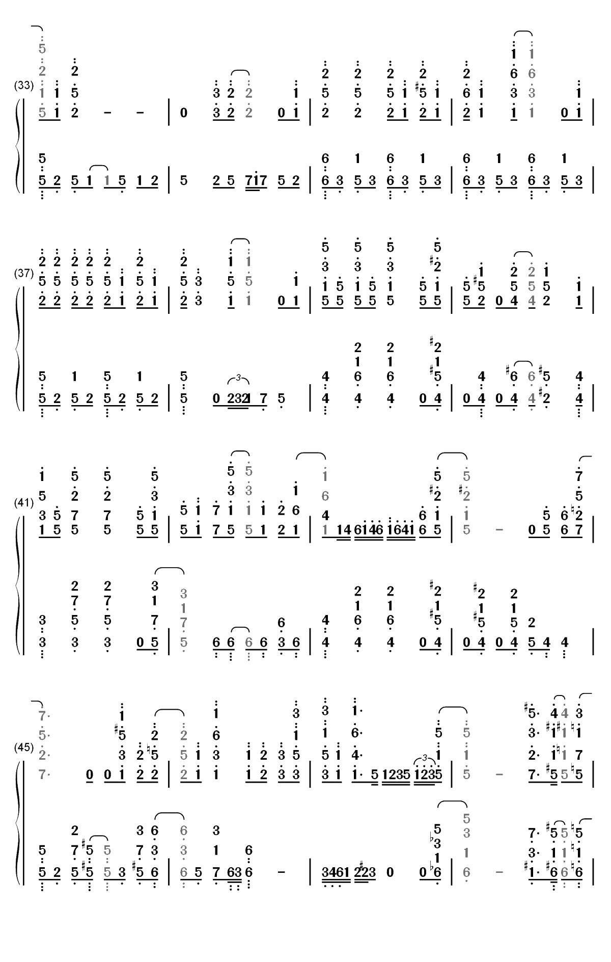 水槽-星合之空OP双手简谱预览3