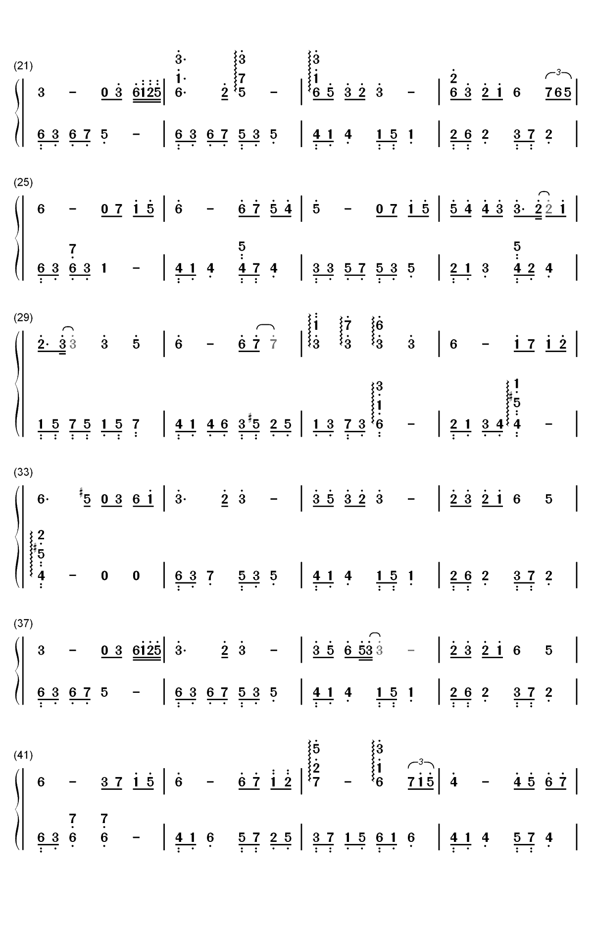 离川-澄净音律丝丝静谧双手简谱预览2