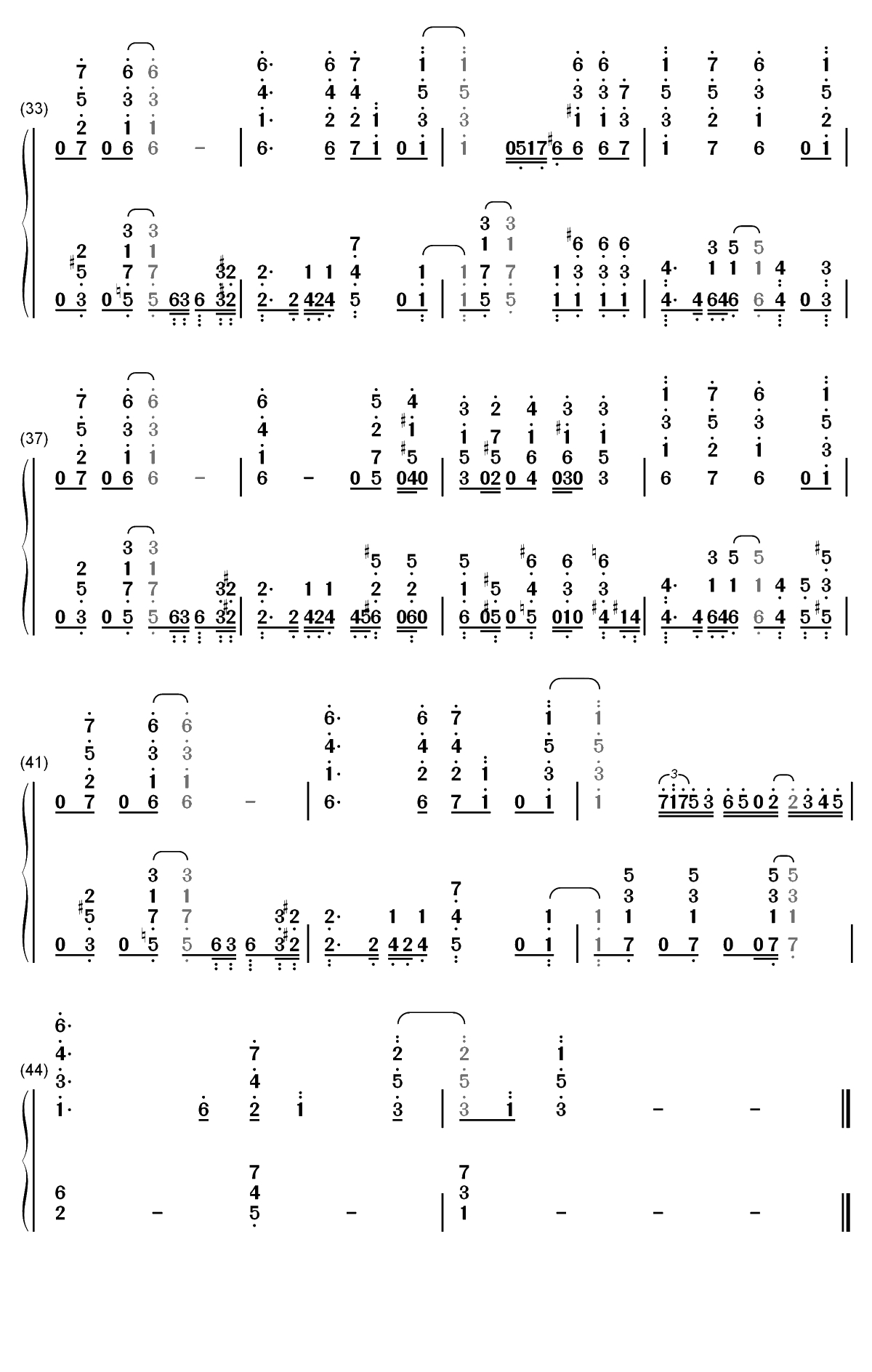青春のリバーブ-女高中生的虚度日常ED双手简谱预览3