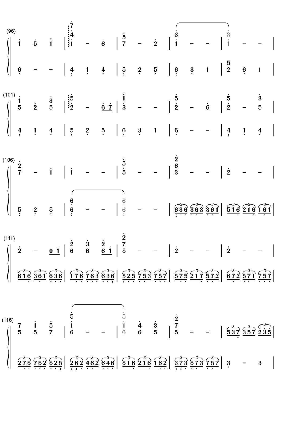 Unlasting-刀剑神域 Alicization War of Underworld ED双手简谱预览5