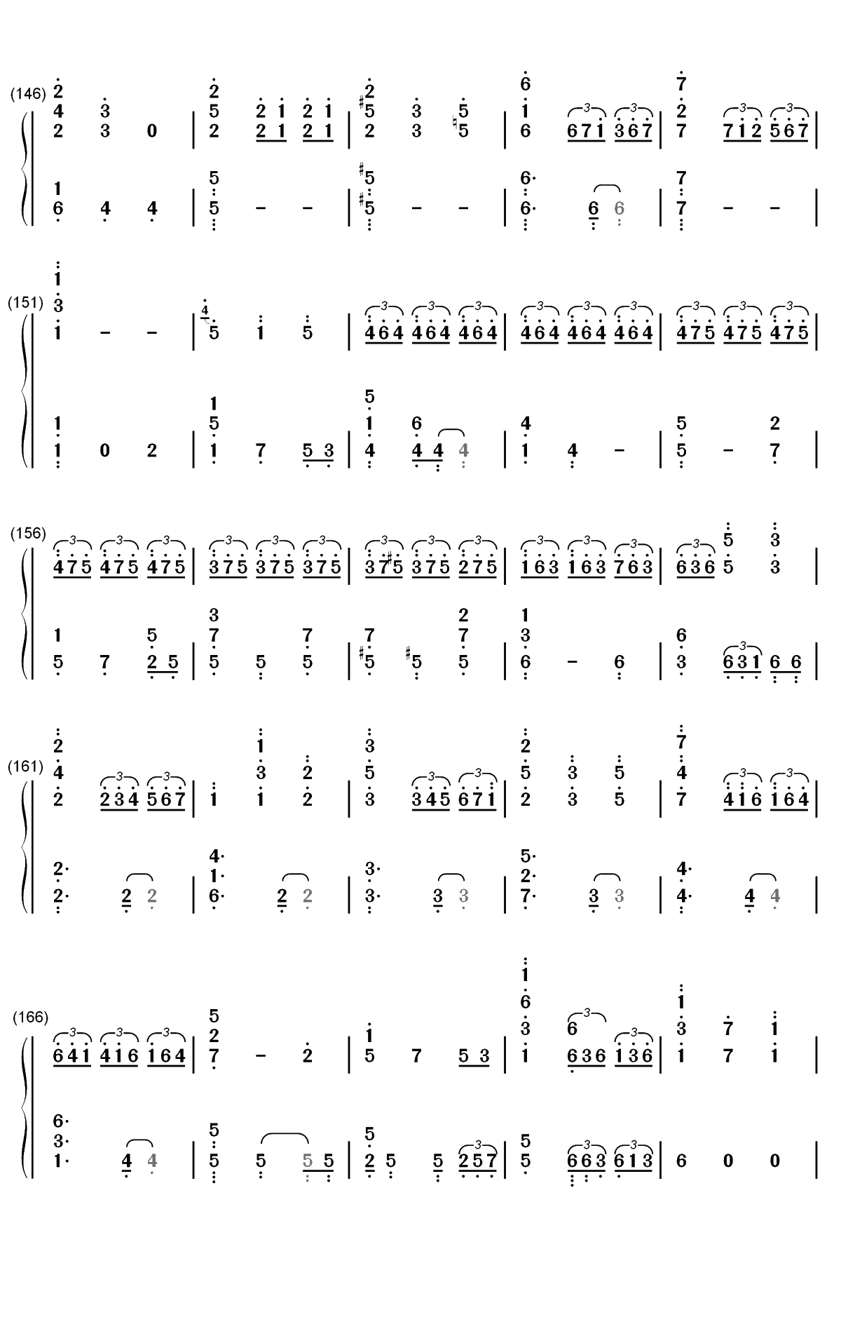 Unlasting-刀剑神域 Alicization War of Underworld ED双手简谱预览7