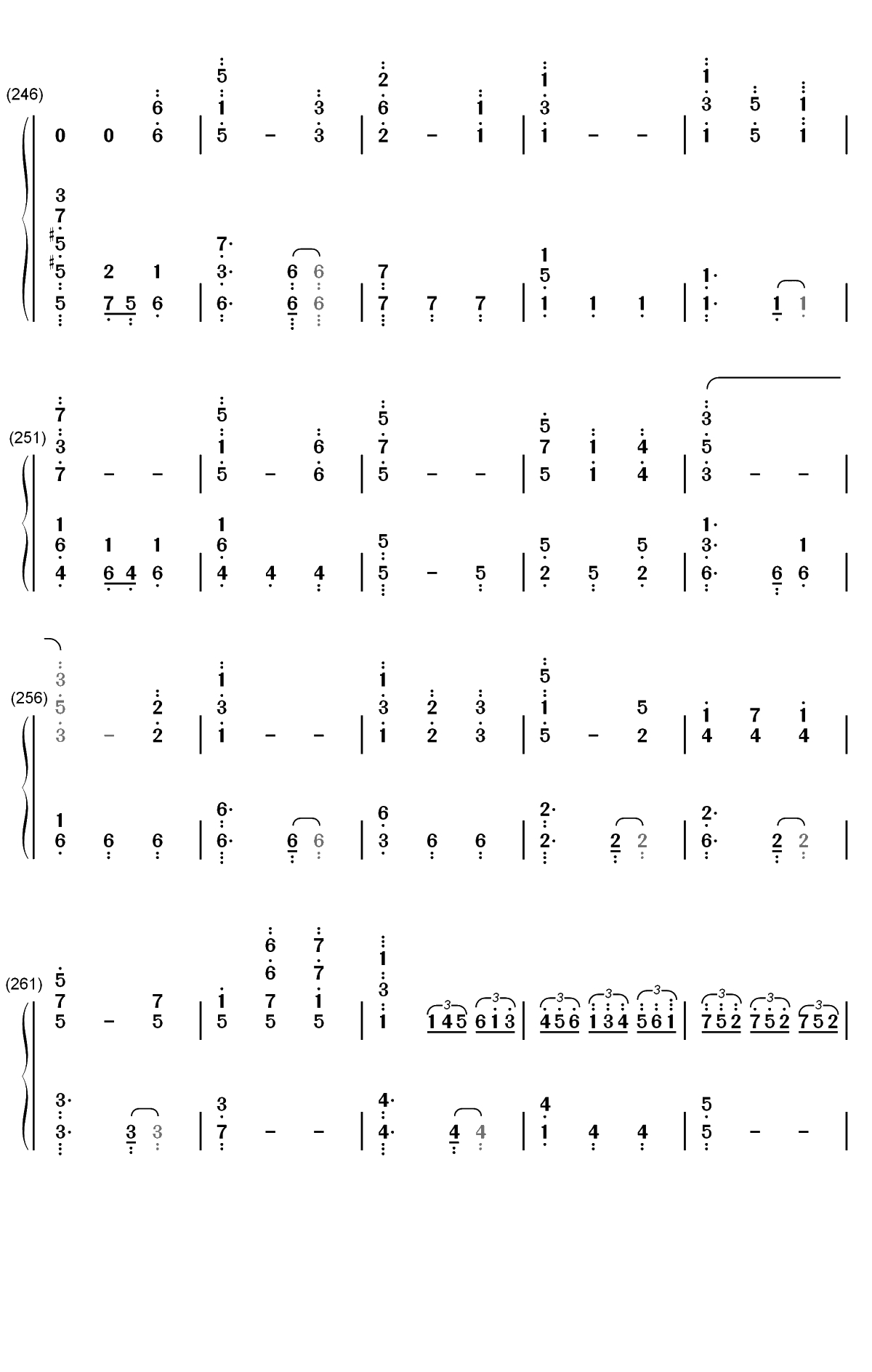 Unlasting-刀剑神域 Alicization War of Underworld ED双手简谱预览11