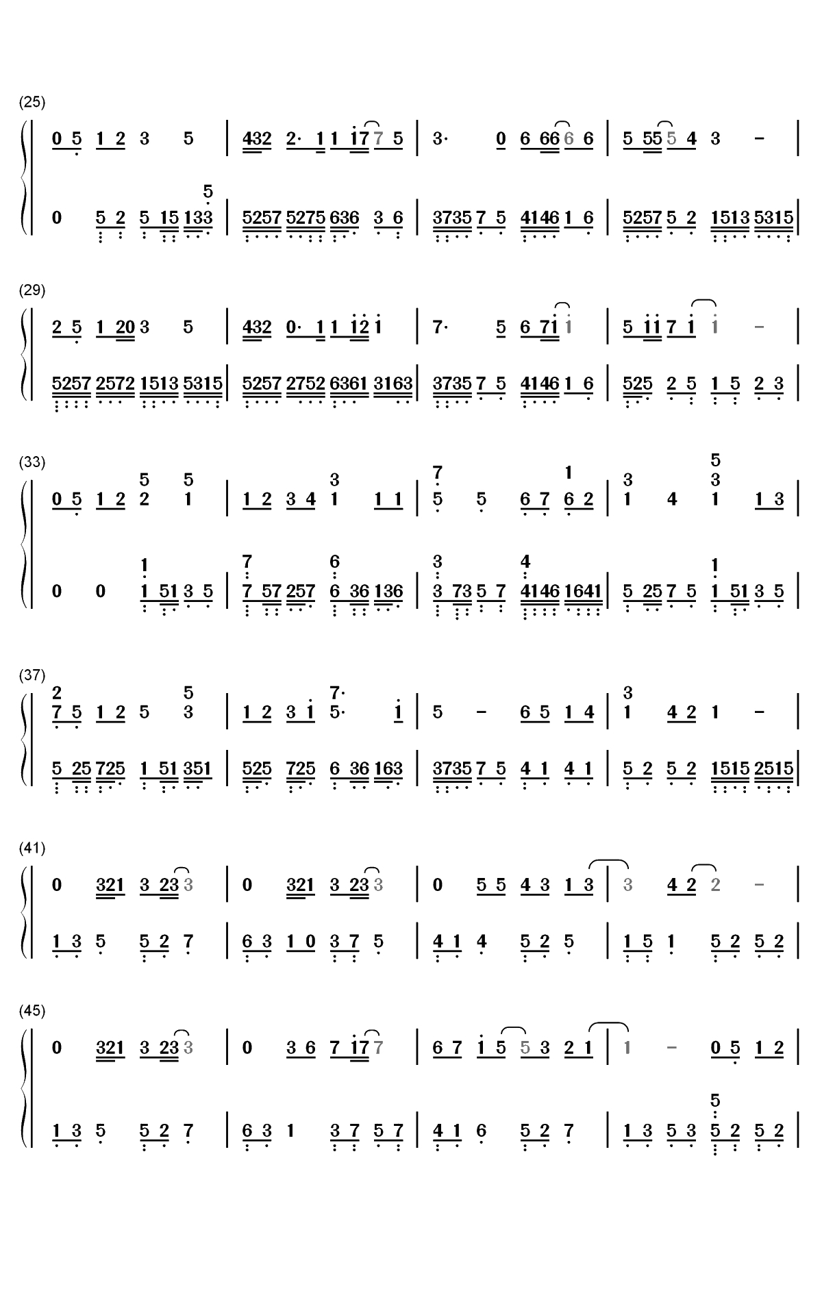 黑板情书-后弦双手简谱预览2