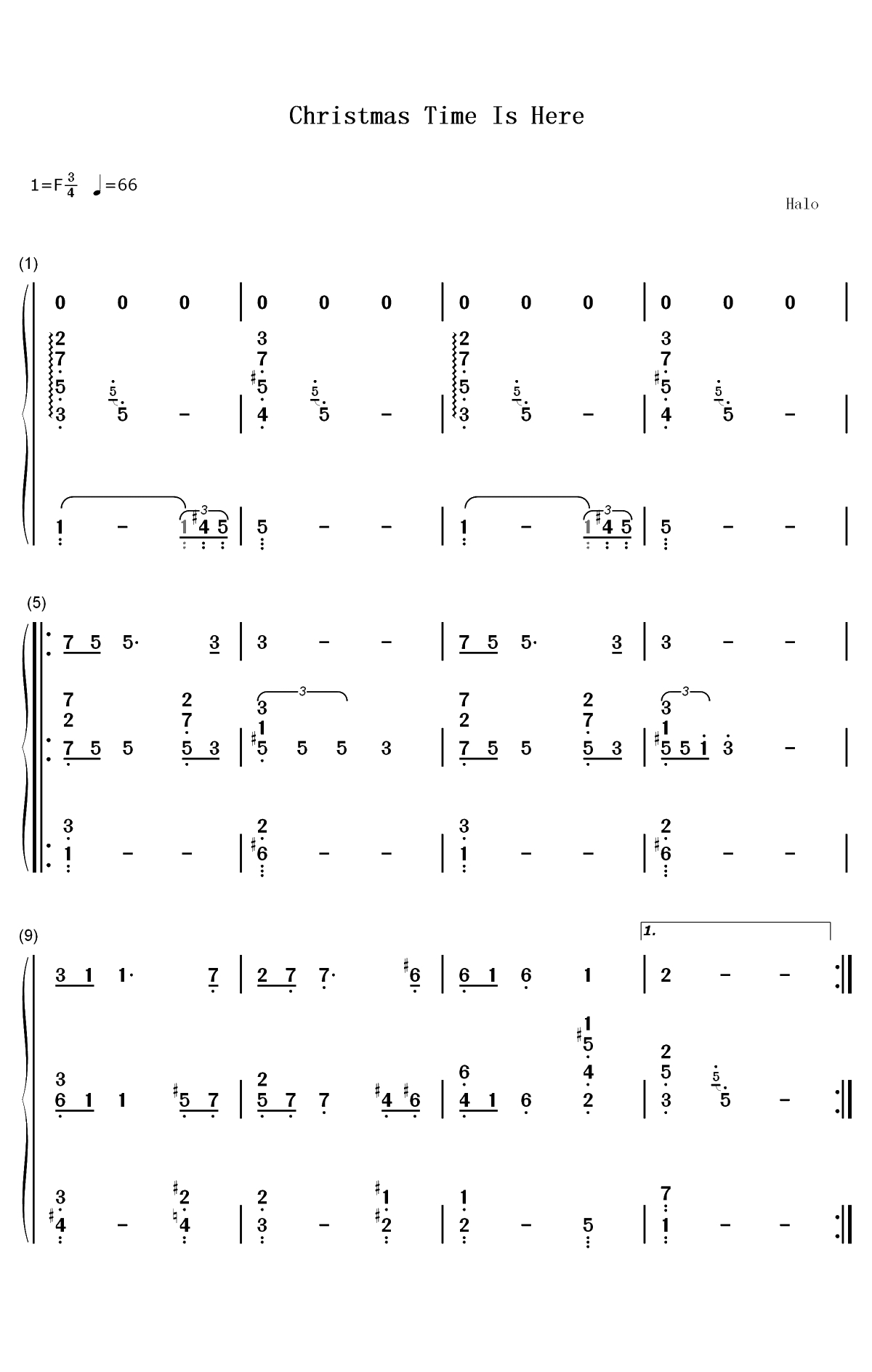 Christmas Time Is Here-查理布朗的圣诞节OST双手简谱预览1