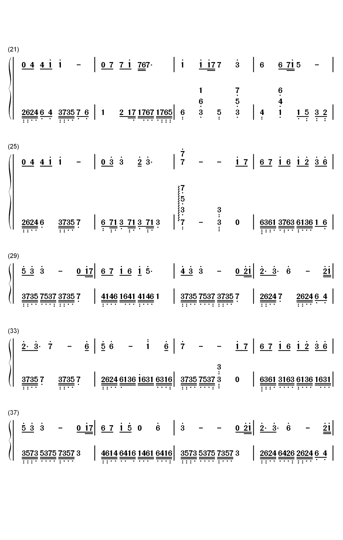 荒城渡-陈情令薛洋人物曲双手简谱预览2