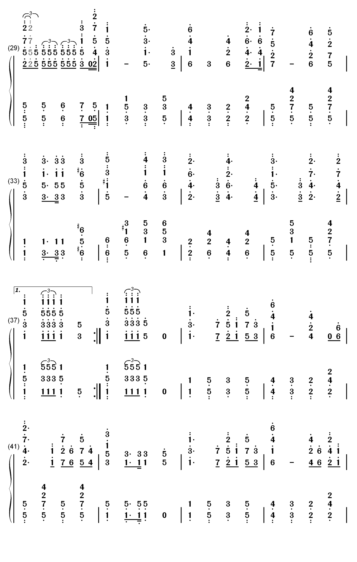国际歌-L Internationale双手简谱预览3