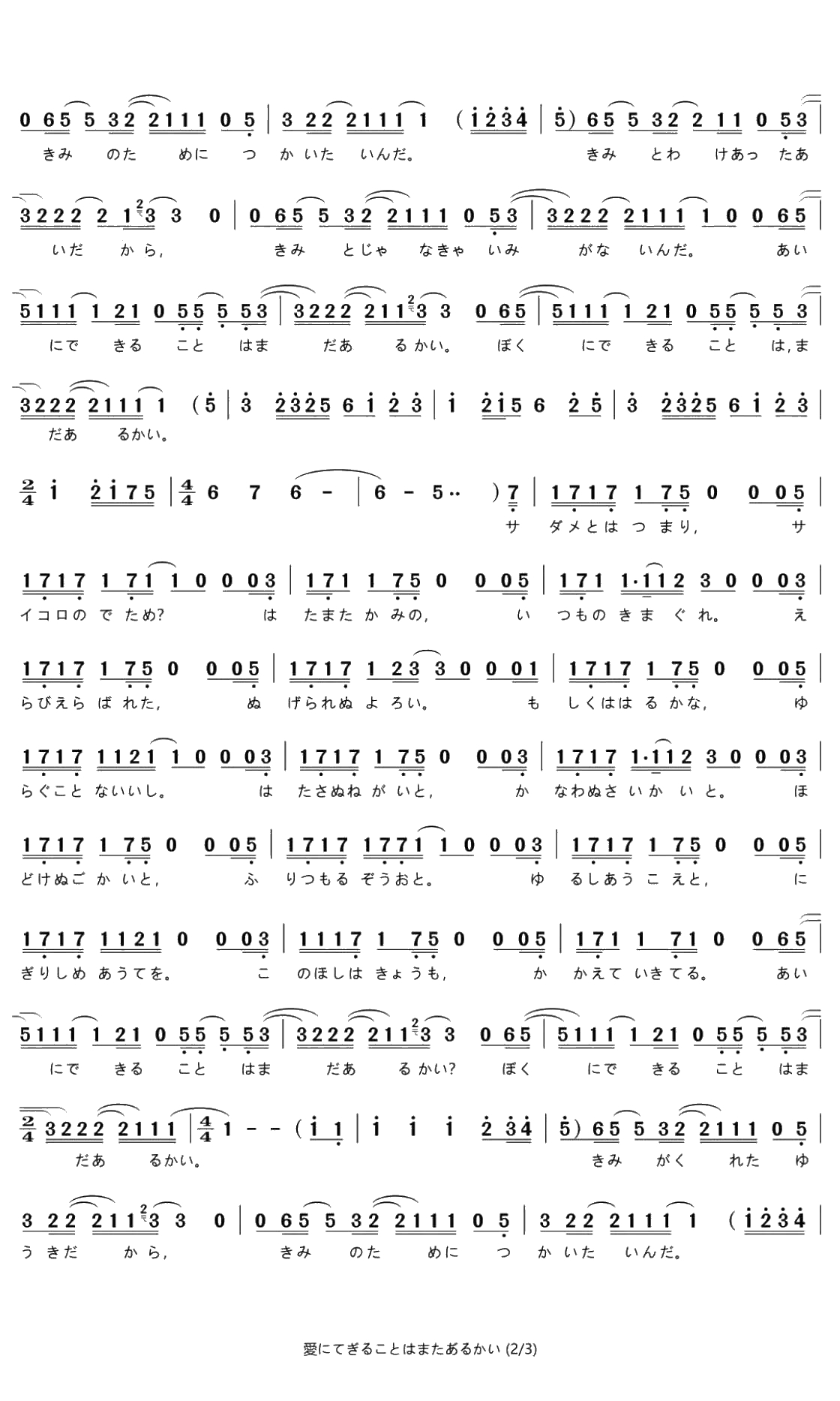 天气之子主题曲简谱 愛にできることはまだあるかい2