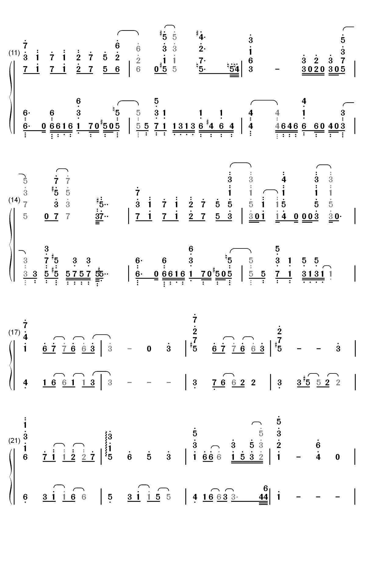 Share the light-刺客守则OP双手简谱预览2