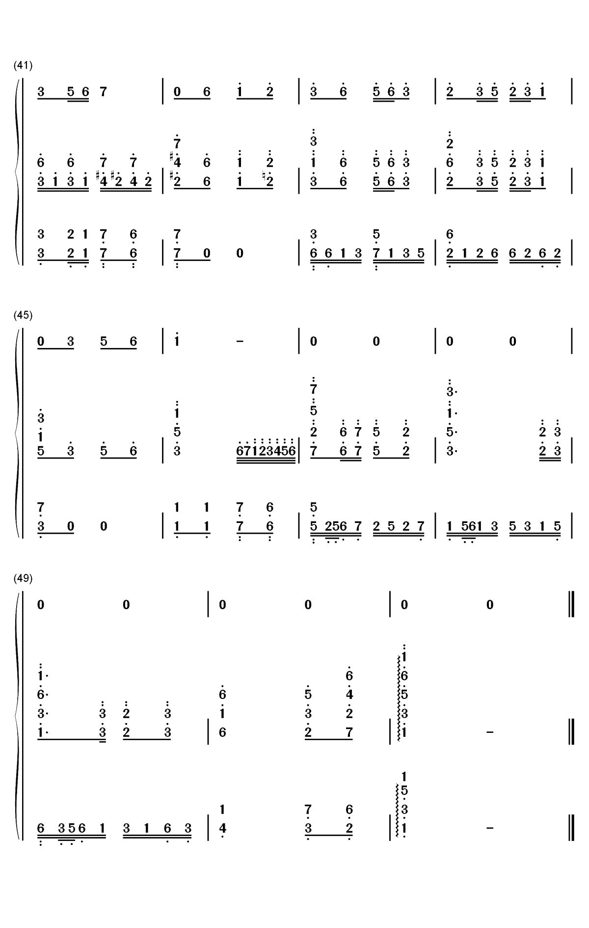 梨花颂-大唐贵妃主题曲双手简谱预览4