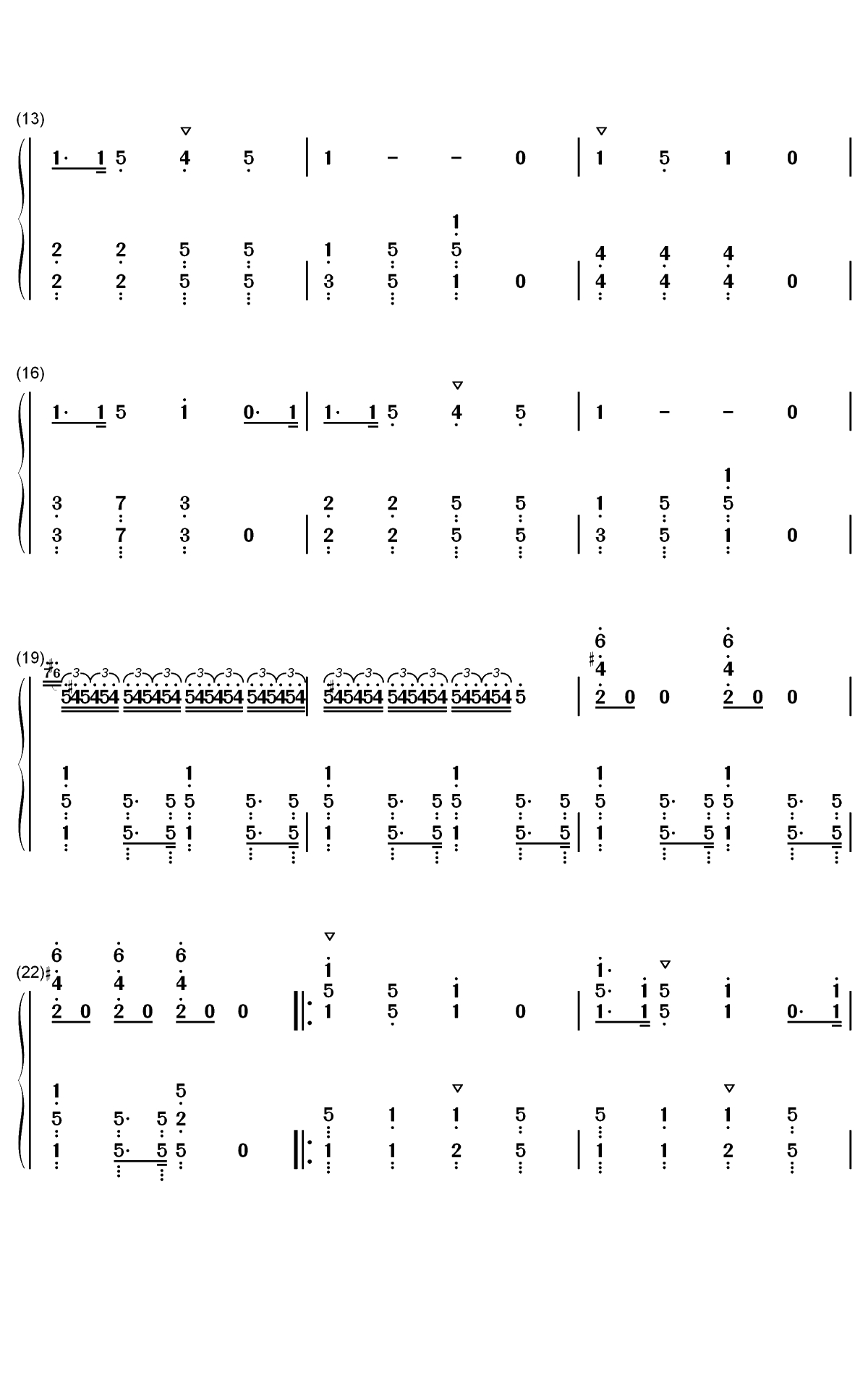 爆笑ぼっち塾校歌钢琴简谱-数字双手-森下千咲 田中美海 鬼头明里 黑濑优子2