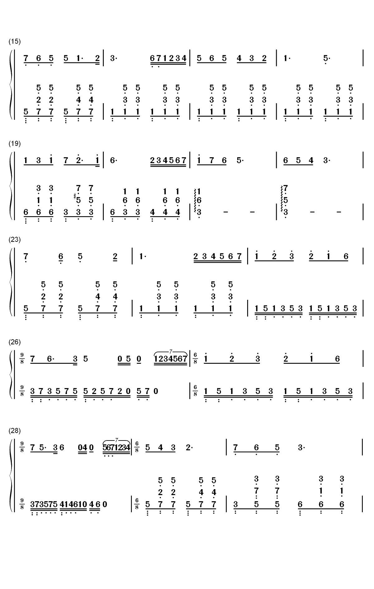 我和我的祖国-华丽版双手简谱预览2