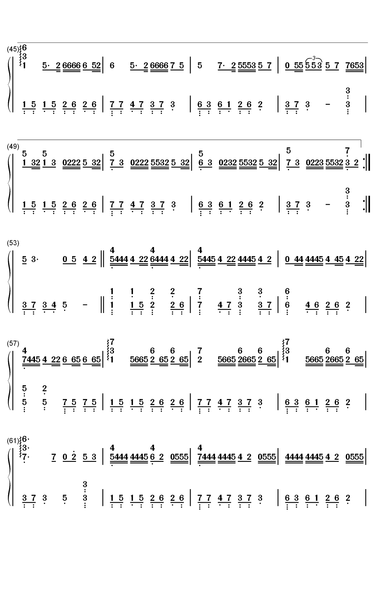 贰叁-吴亦凡双手简谱预览3